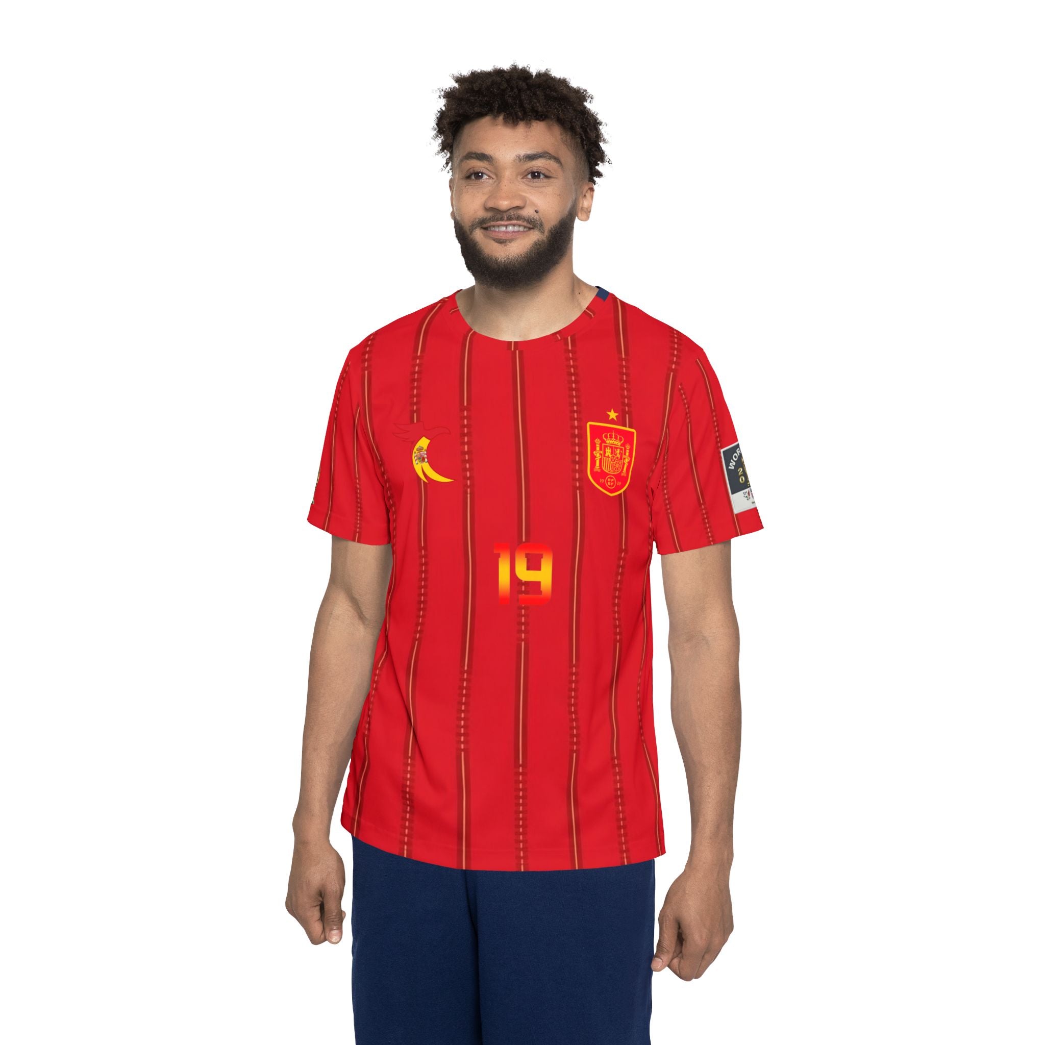 Spain Lamine Yamal #19 Soccer Jersey — Red Spain-Inspired Number 19 Custom Back