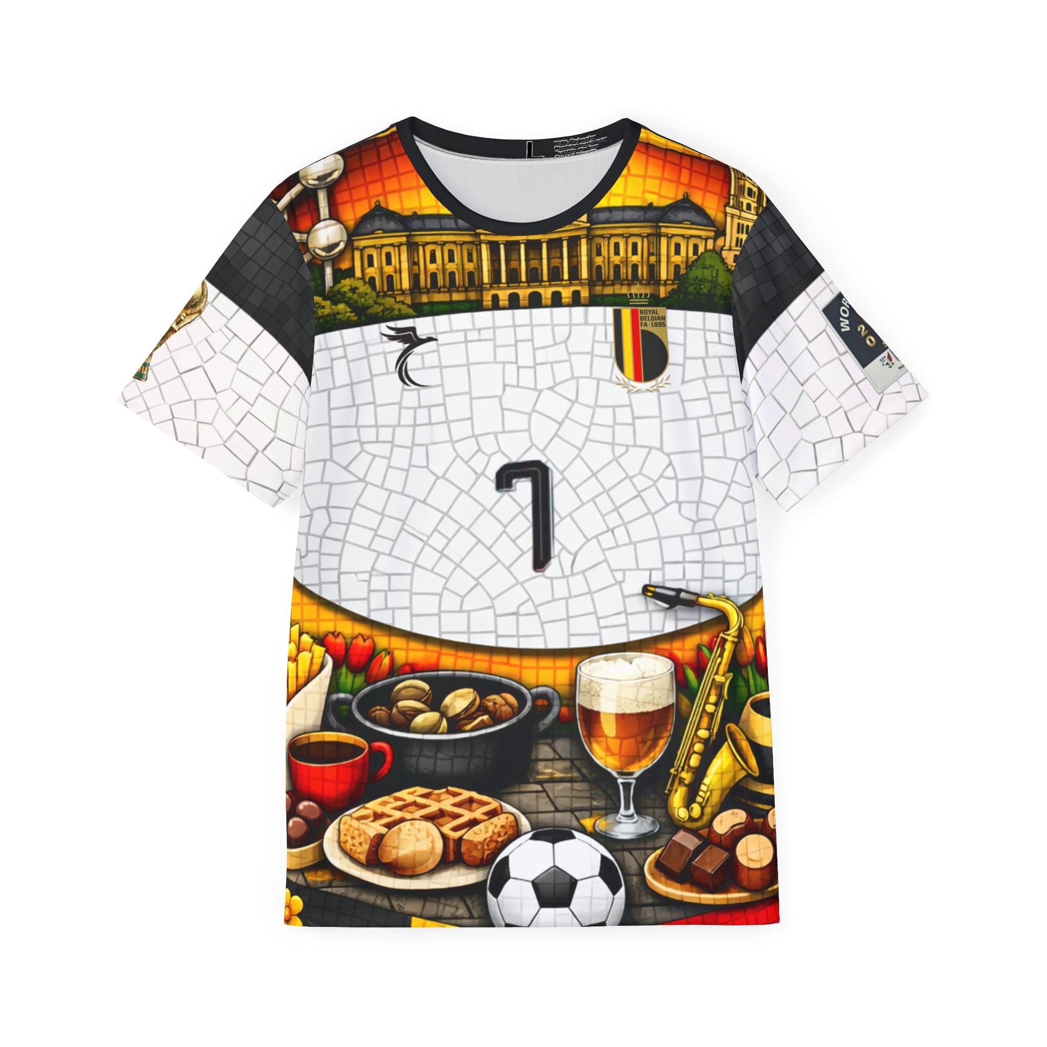 Men's Soccer Jersey — Mosaic Stadium & Game-Day Snack Graphic AOP