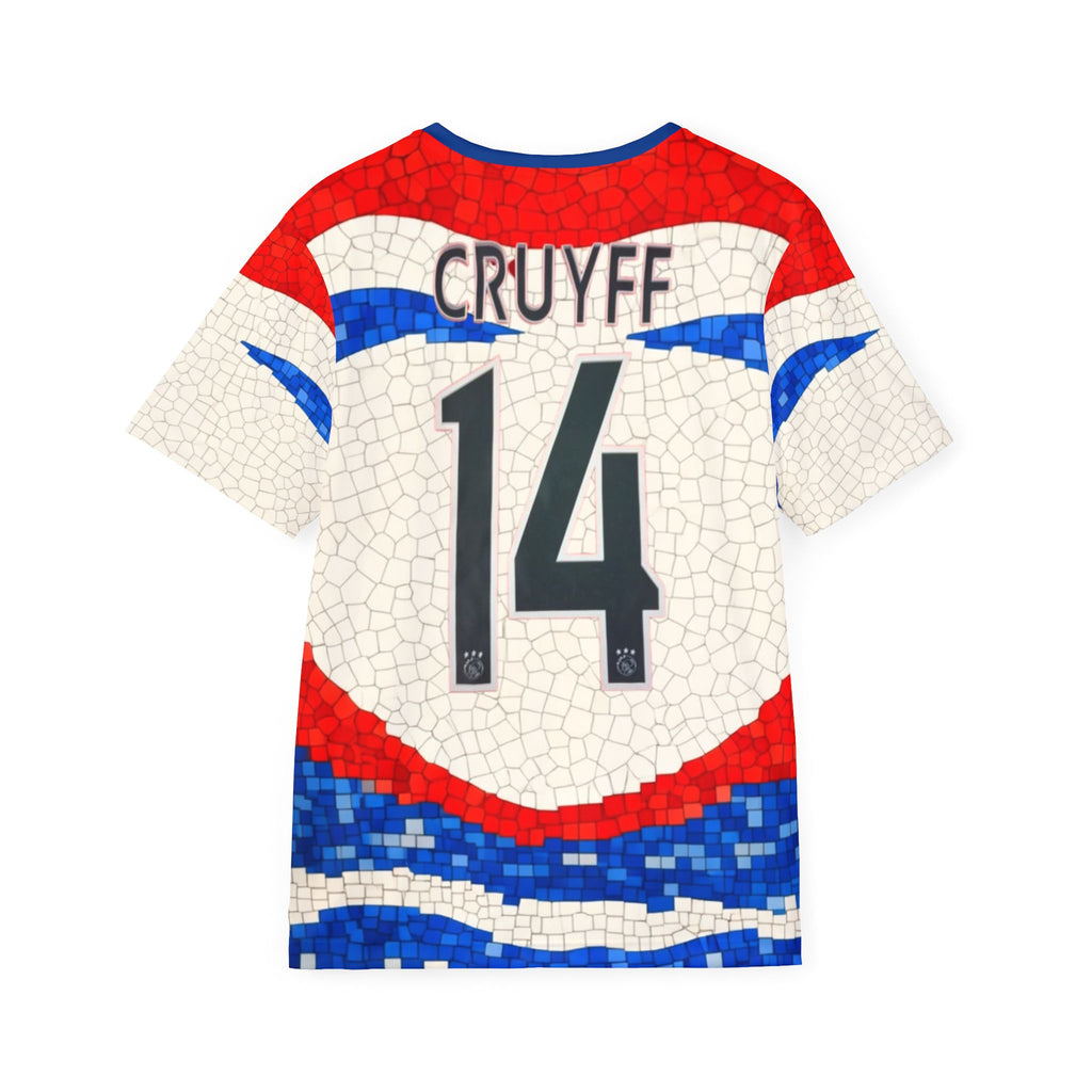 Dutch Canal Mosaic Men's Sports Jersey — Red White Blue Netherlands Design