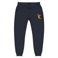 Embroidered Phoenix Joggers - Flame Bird Fleece Sweatpants
