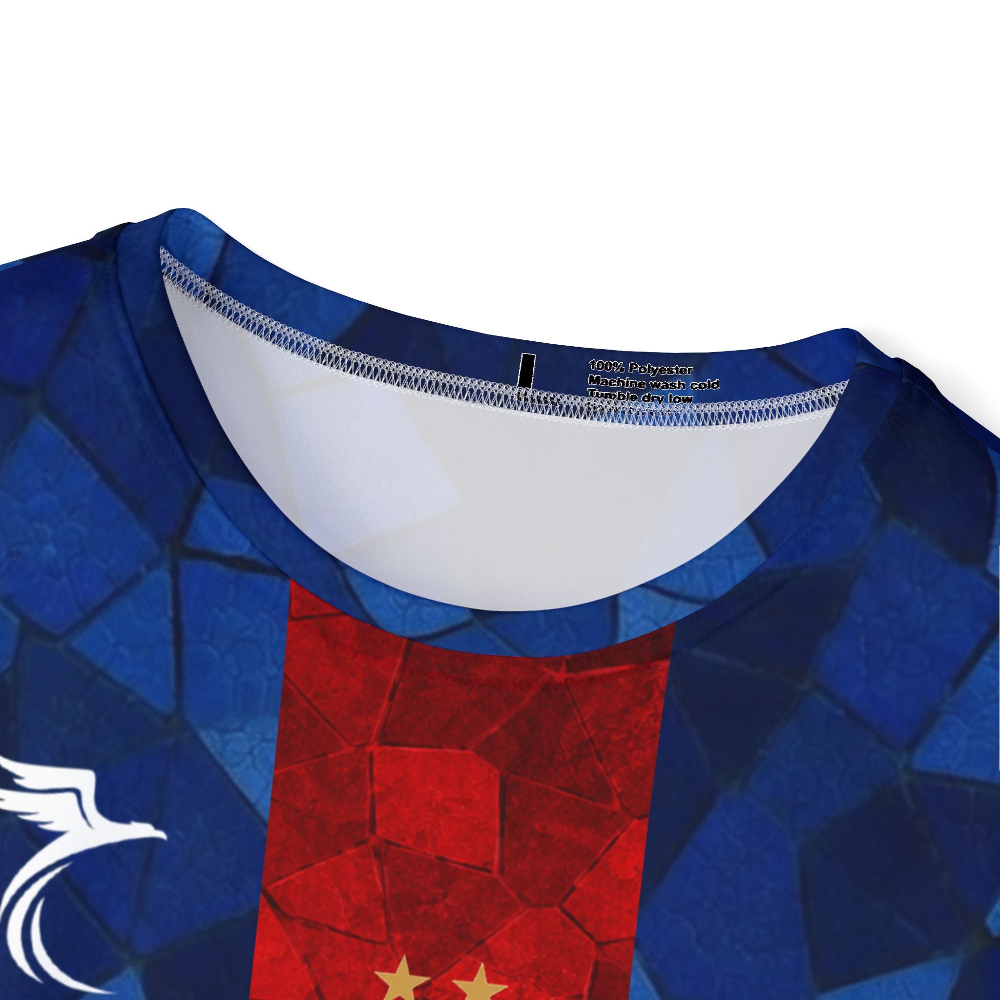 Paris-Inspired Men’s Soccer Jersey with D.Doue 14 — Blue Red Qatar Airways Design