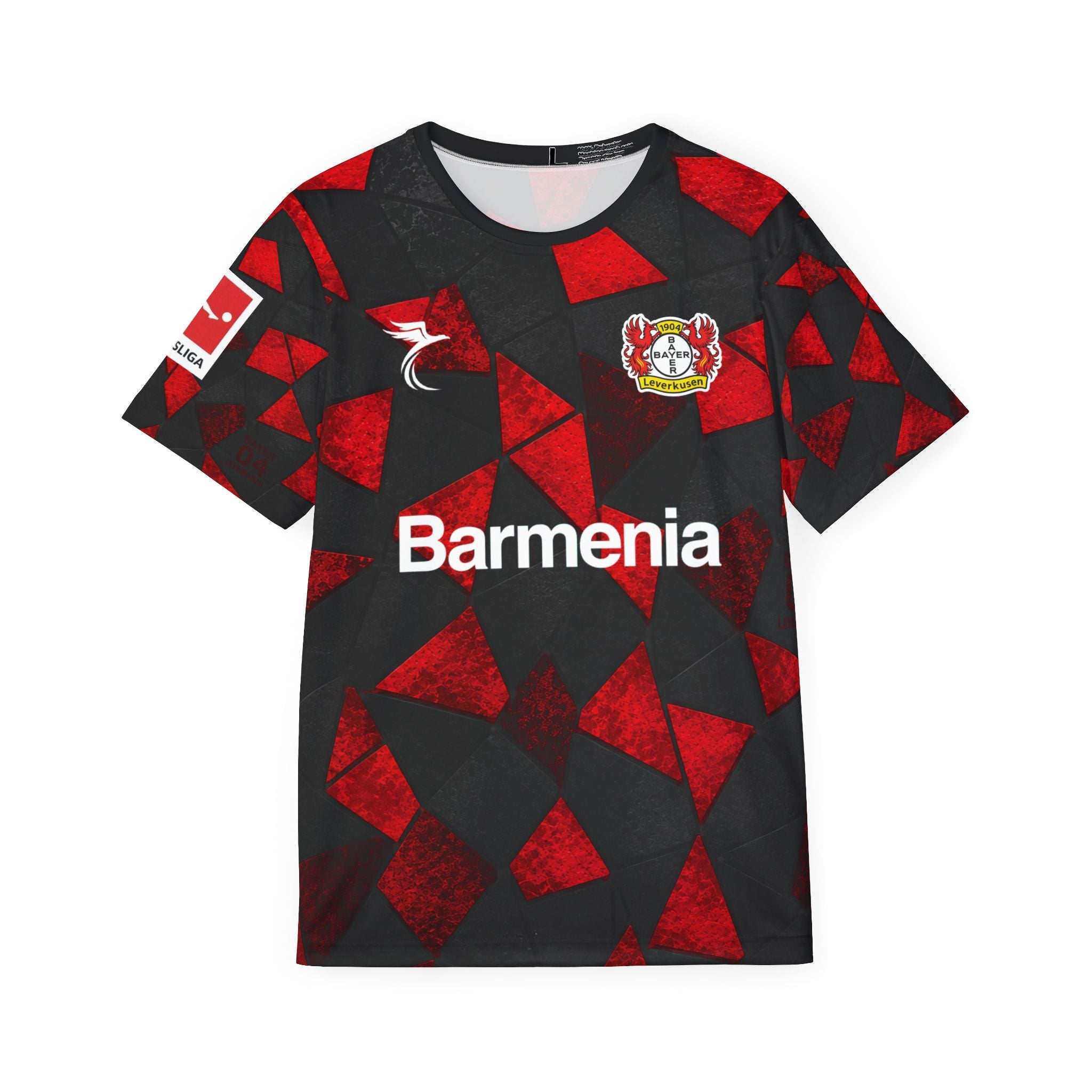 Bayer Leverkusen Grimaldo #20 Men's Soccer Jersey — Red Black Mosaic Sports Tee