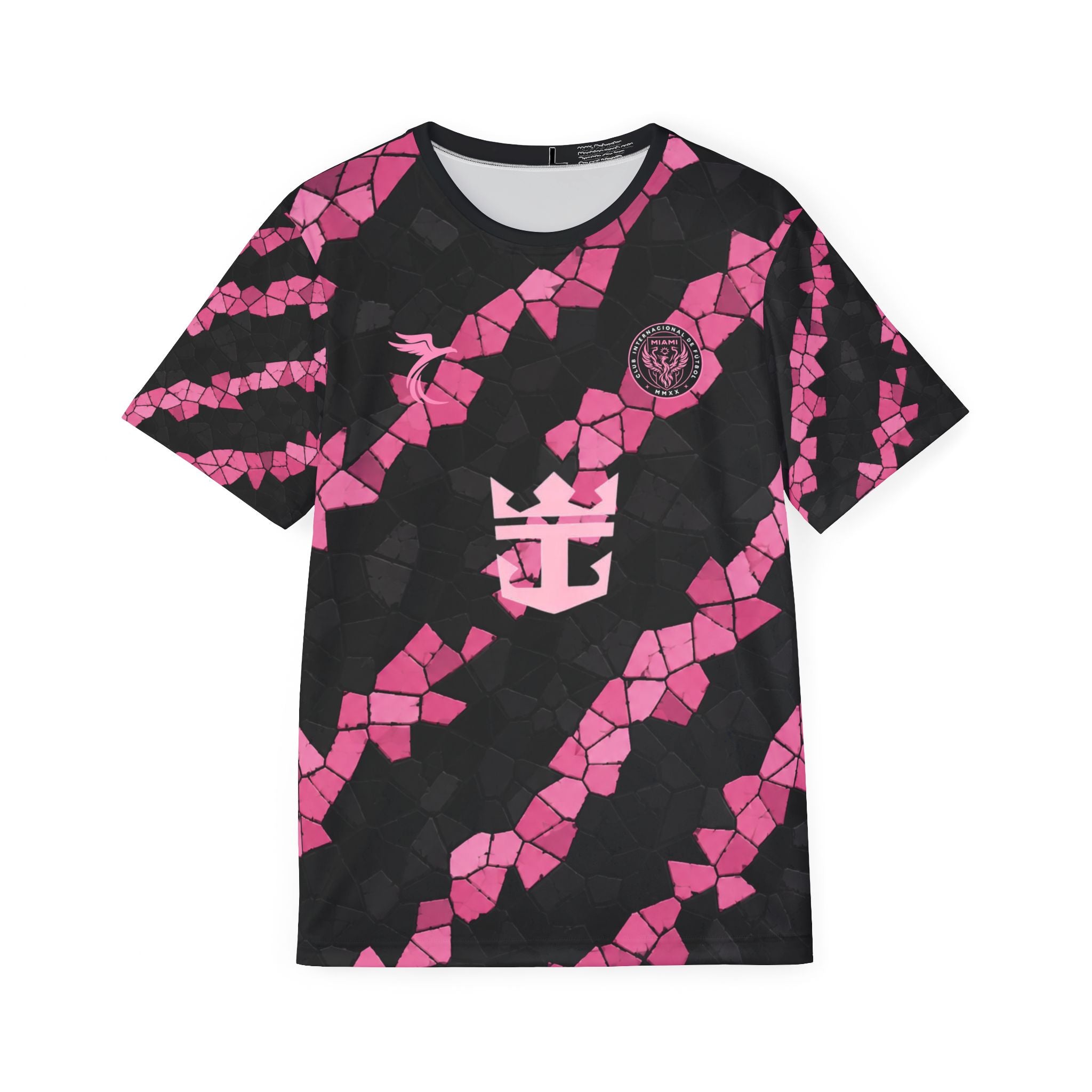 Men's Soccer Jersey — Black & Pink Messi #10 All-Over Print
