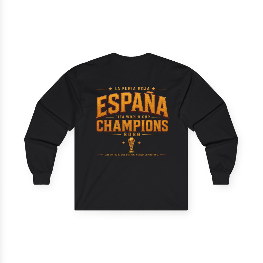 España Champions Long Sleeve Tee — La Furia Roja 2026 World Cup Winner Shirt