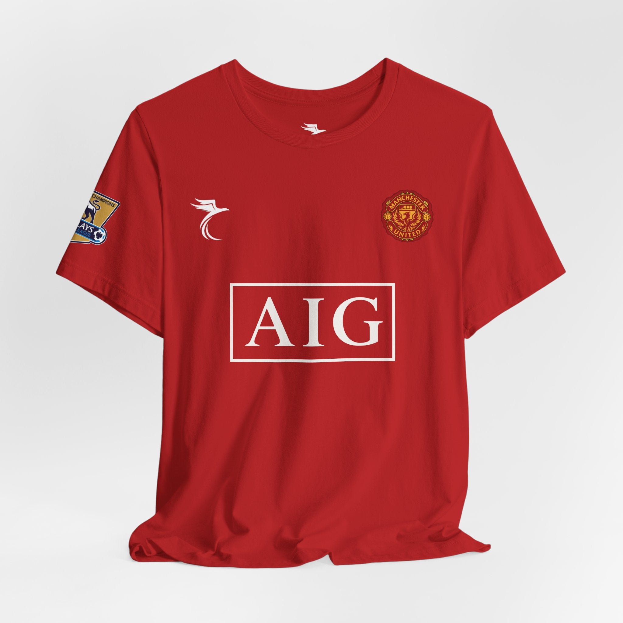 Soccer Jersey Tee — 'Ronaldo 7' Black Fan Shirt with AIG Crest