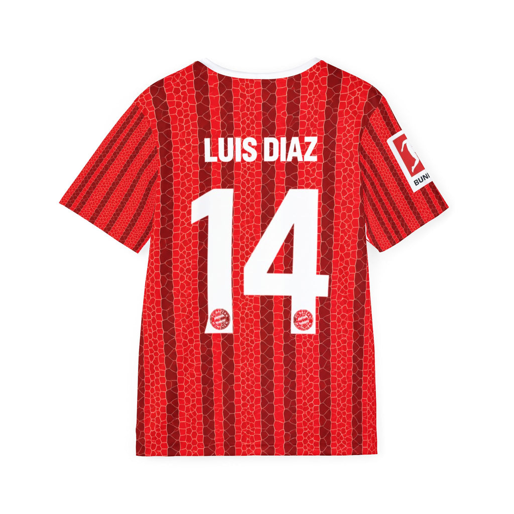 Men's Red Soccer Jersey — Luis Diaz #7 All-Over Print