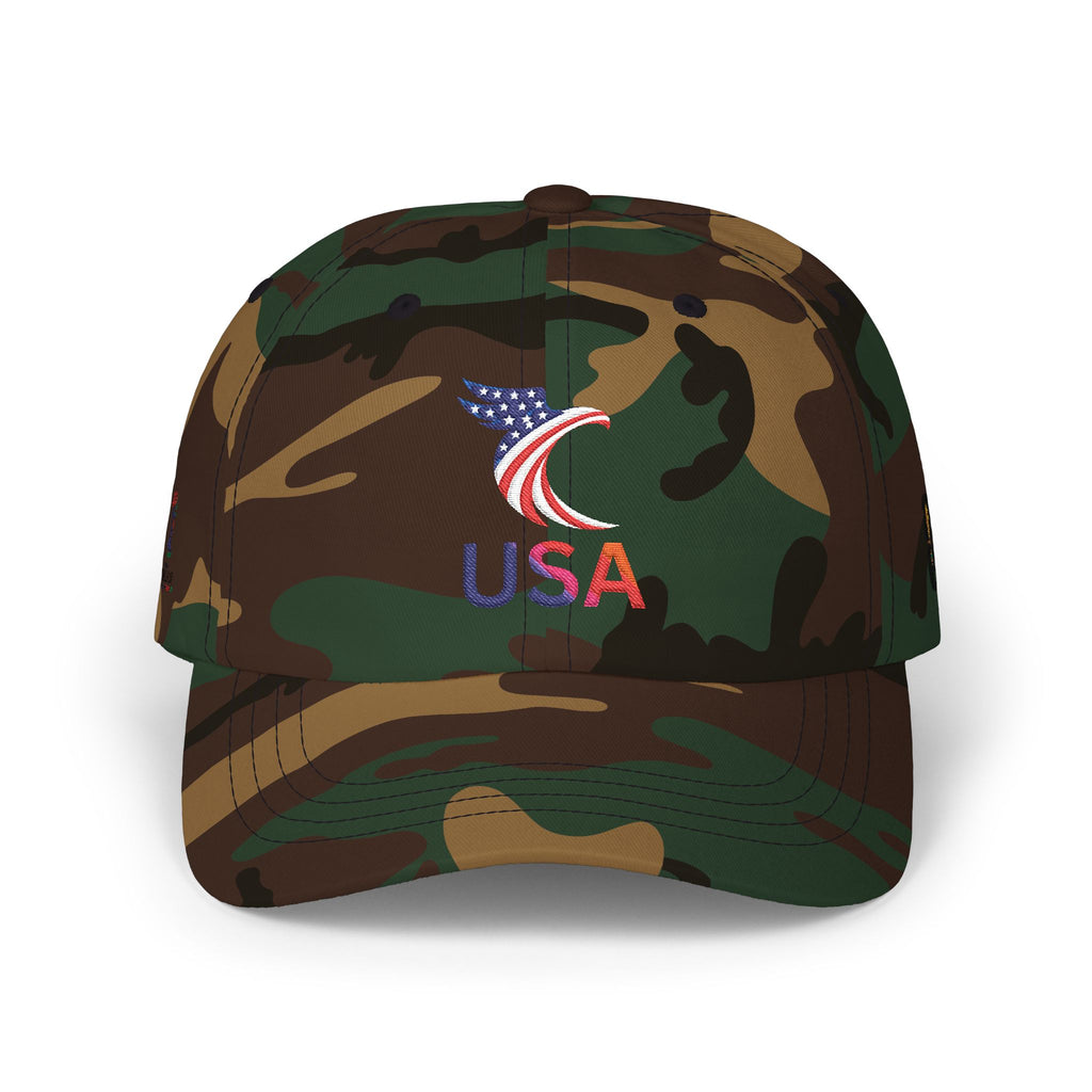 USA Embroidered Dad Cap — American Flag Patriotic Baseball Hat