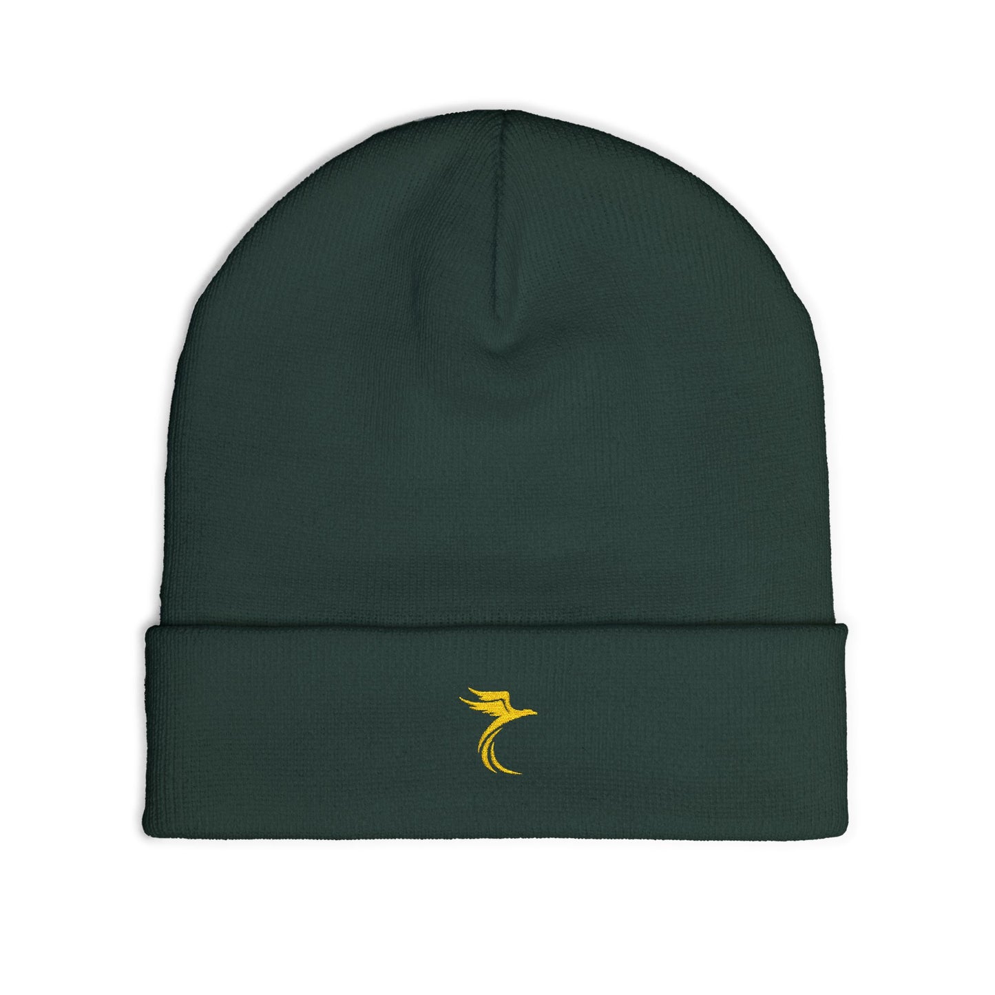 Embroidered Gold Seahorse Knit Beanie