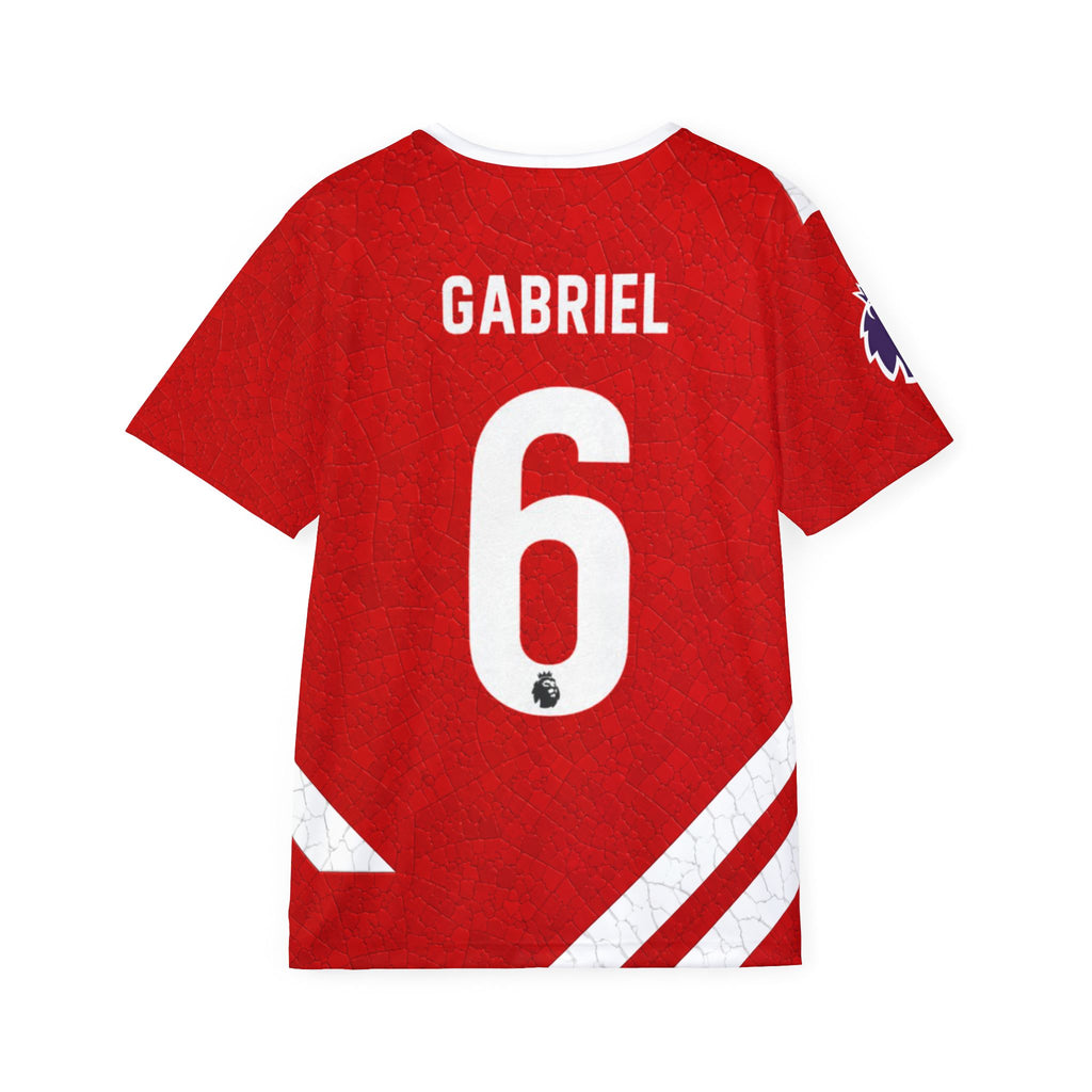 Arsenal Gabriel #6 Red Football Jersey – Emirates Fly Better Tee