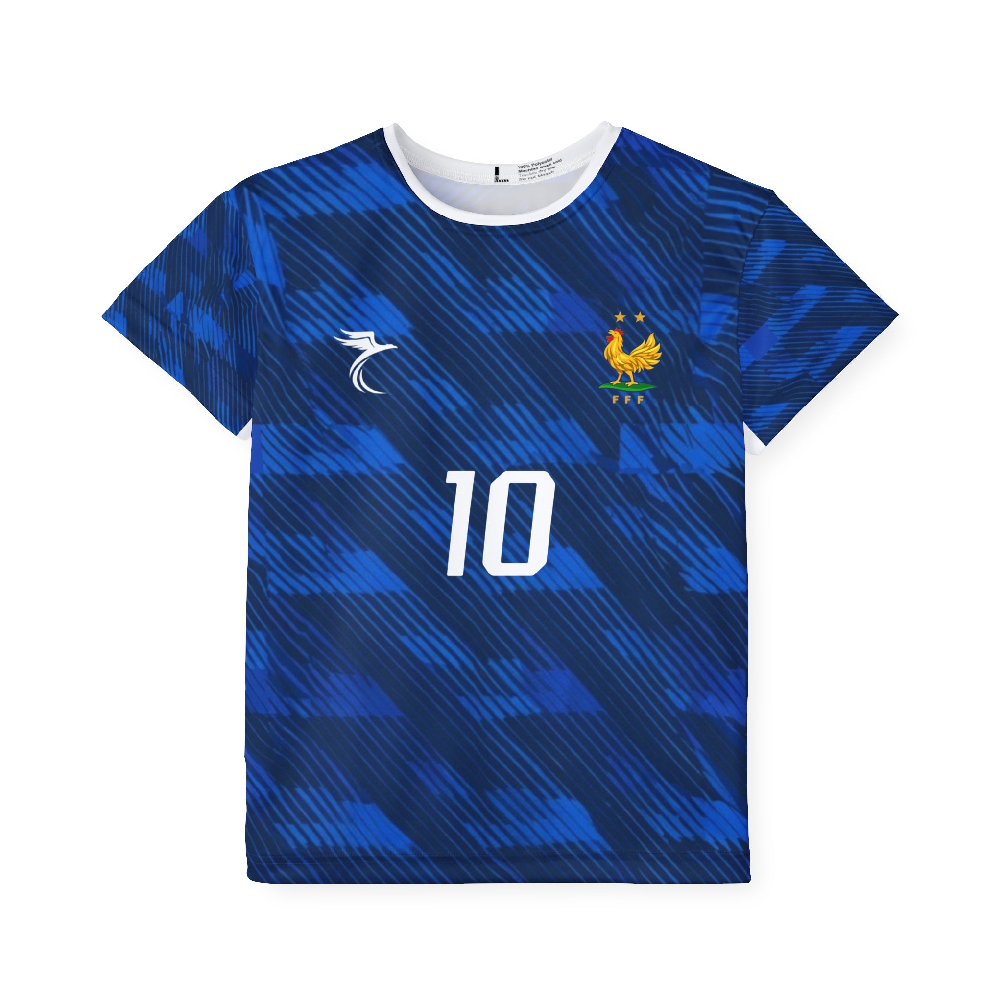 Kids Soccer Jersey — Blue Mbappé #10 Youth Replica