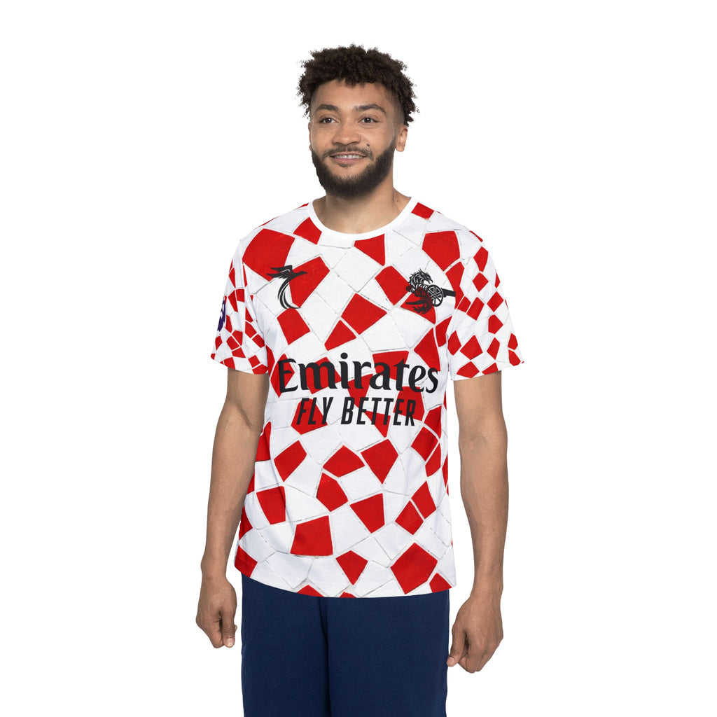 Soccer Arsenal Bruno.G #39 Jersey — Red Mosaic Custom Number (Bruno 39)