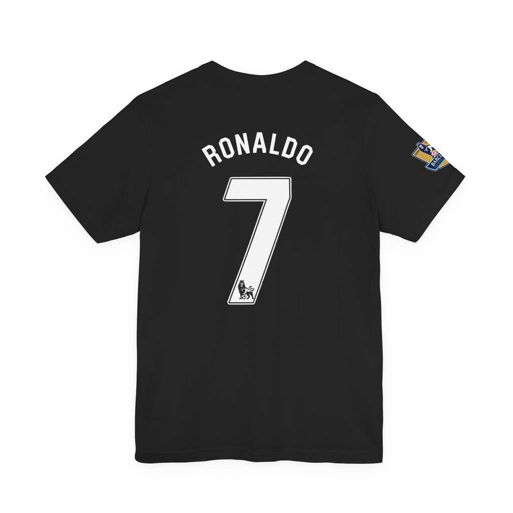 Soccer Jersey Tee — 'Ronaldo 7' Black Fan Shirt with AIG Crest