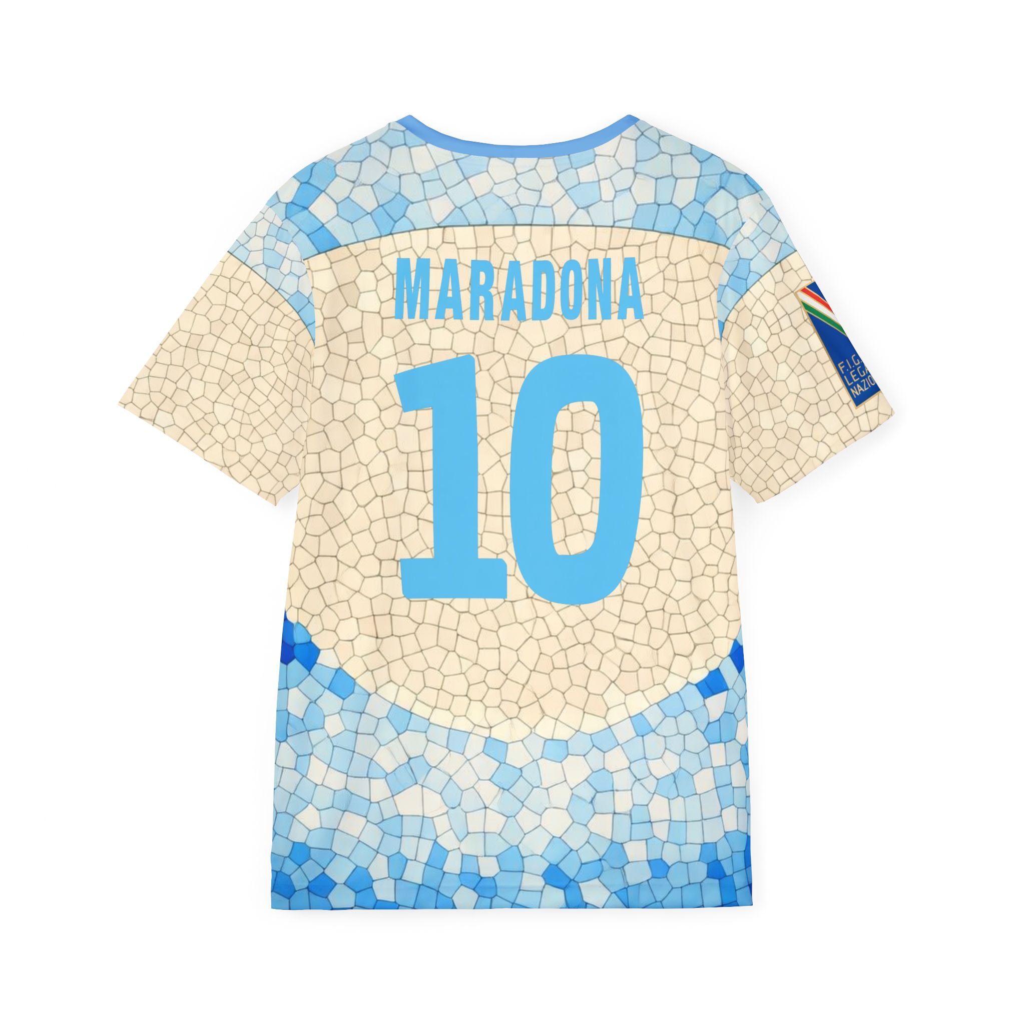 Maradona #10 Naples Mosaic Soccer Jersey — Buitoni Retro Tribute