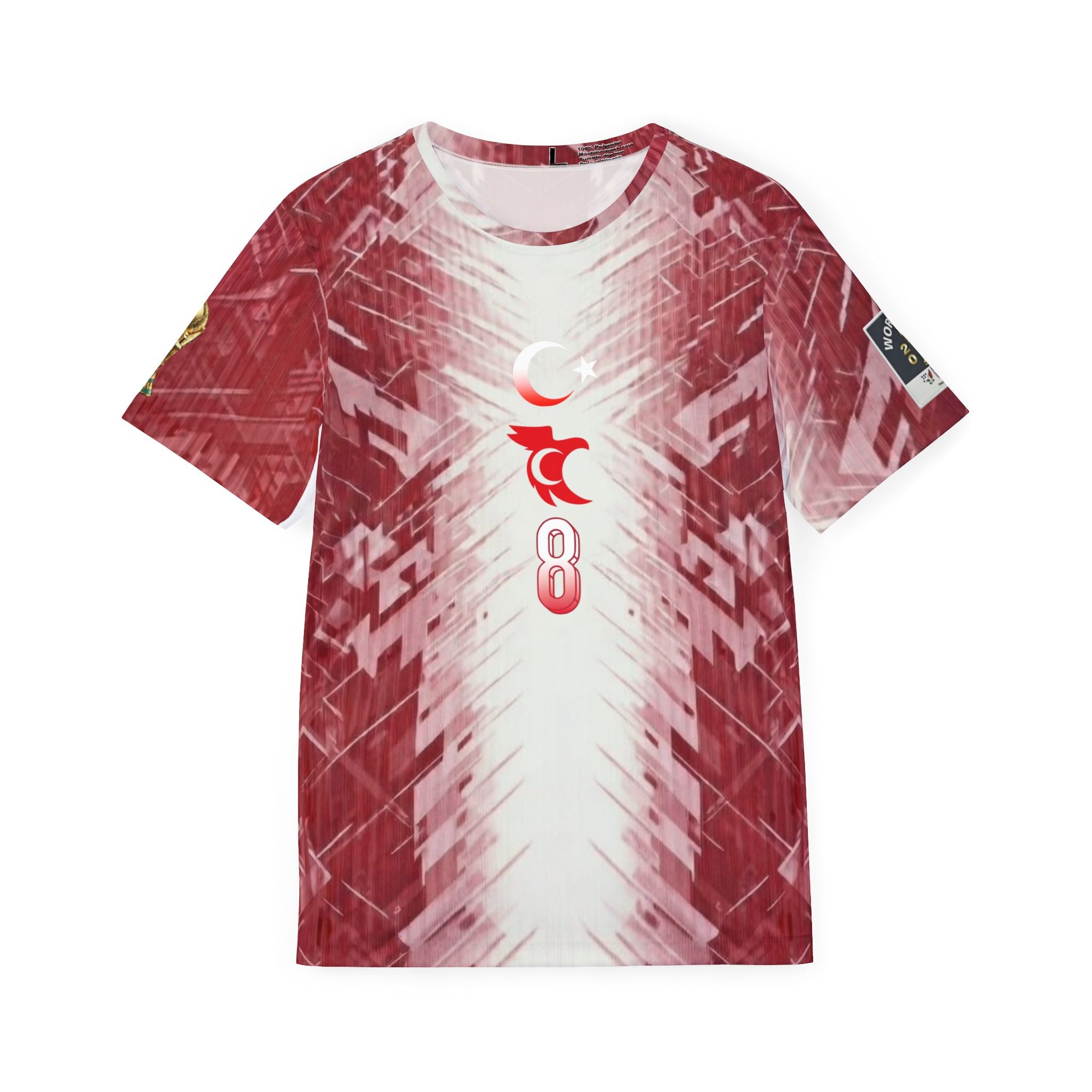 Soccer Jersey — Red Arda Güler #8 Full-Print Sports Shirt