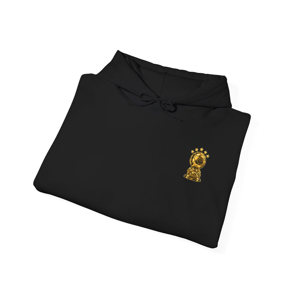 The Goat #7 Ballon d'Or tribute hoodie in black and gold
