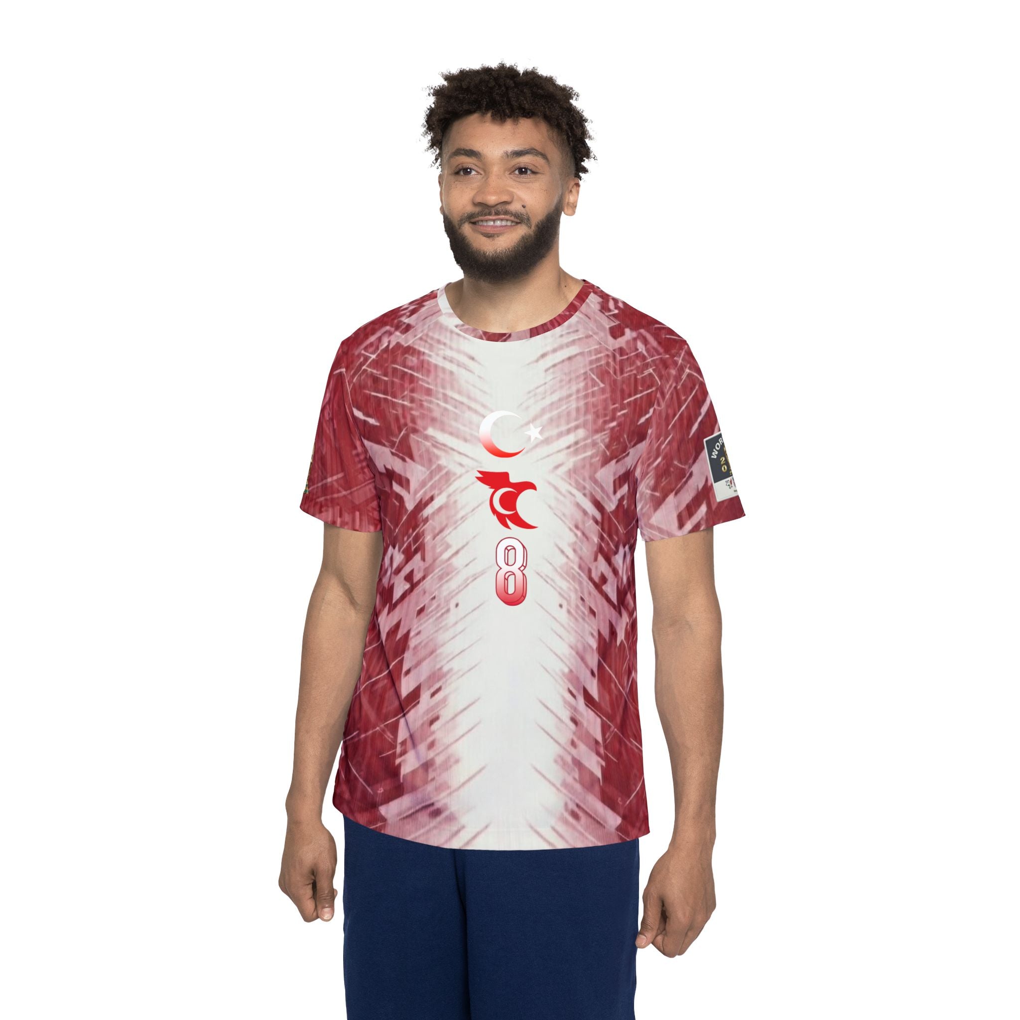 Soccer Jersey — Red Arda Güler #8 Full-Print Sports Shirt