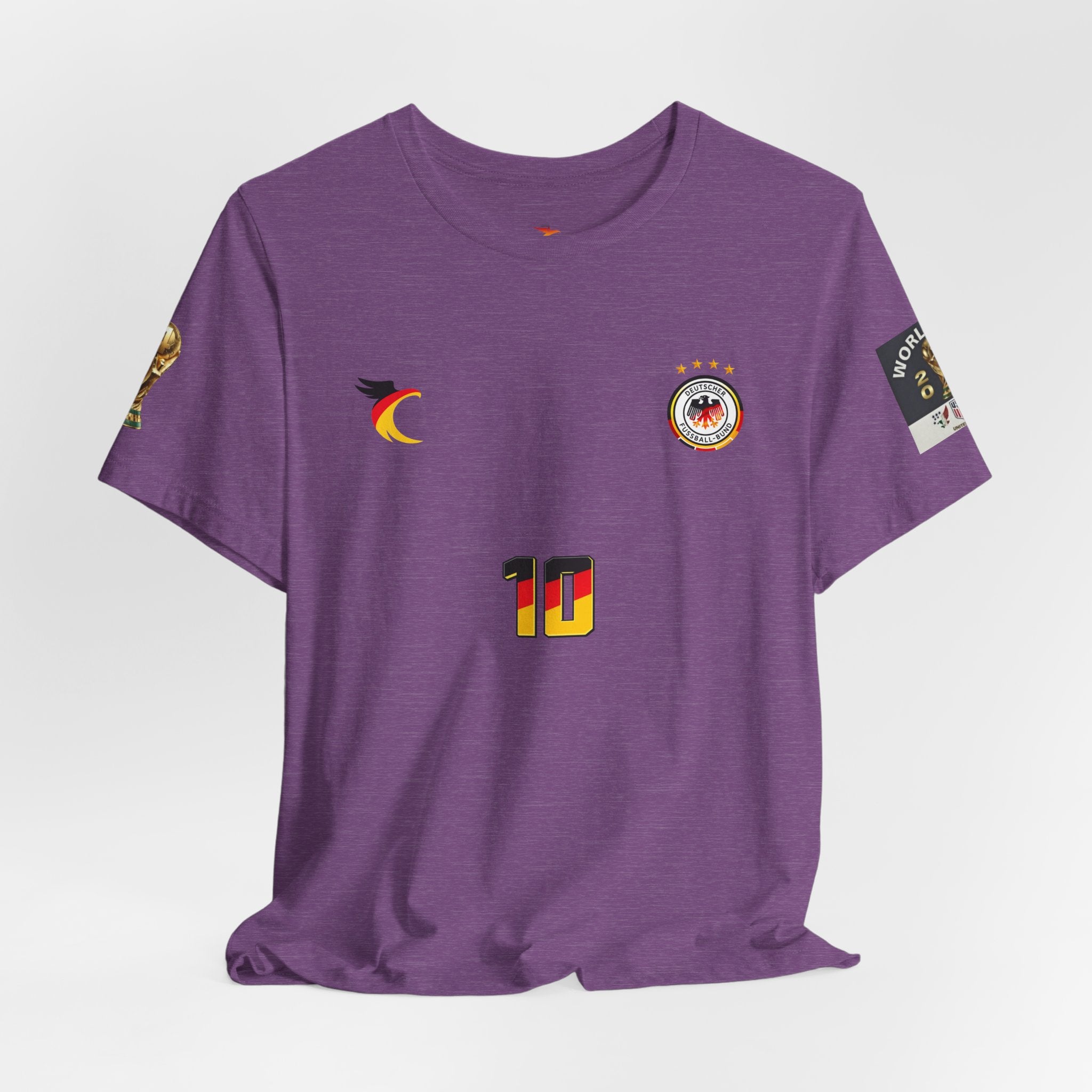 Germany Crest Flag T-Shirt — Small Front Emblem & Back German Flag Tee