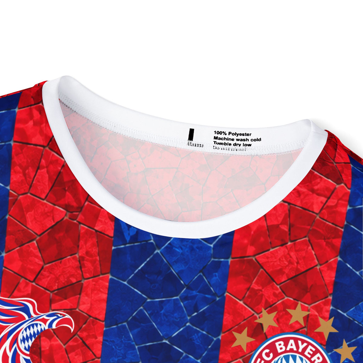 Lewandowski #9 Striped Soccer Jersey — Red & Blue Fan Shirt