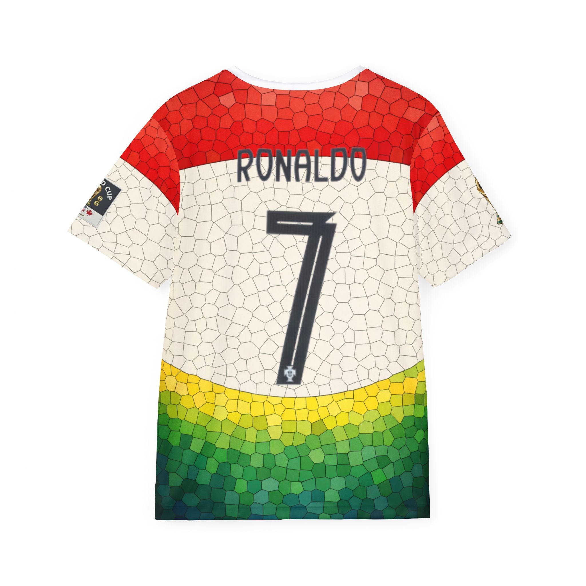 Ronaldo #7 Portugal Mosaic Soccer Jersey – All-Over Print Fan Shirt