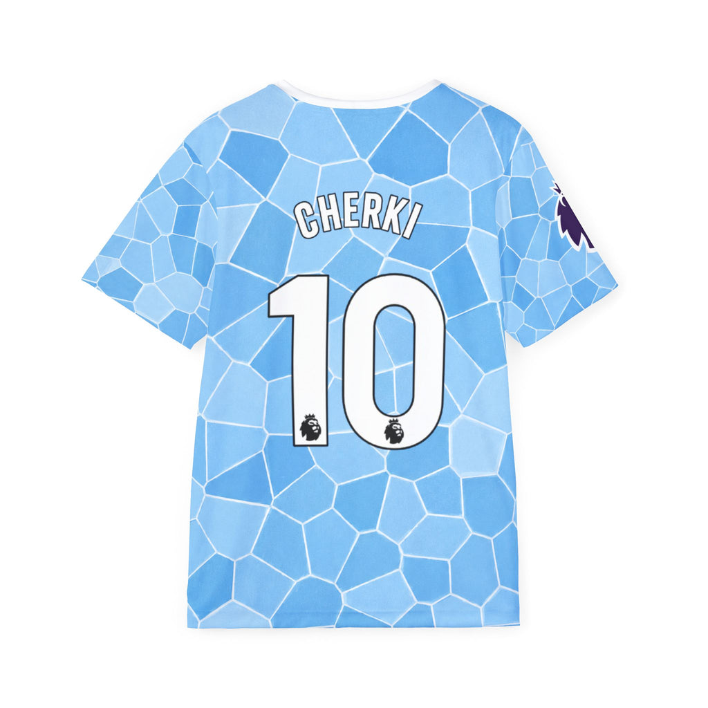 Men's Sky Blue Football Jersey – Cherki #10 All-Over Print