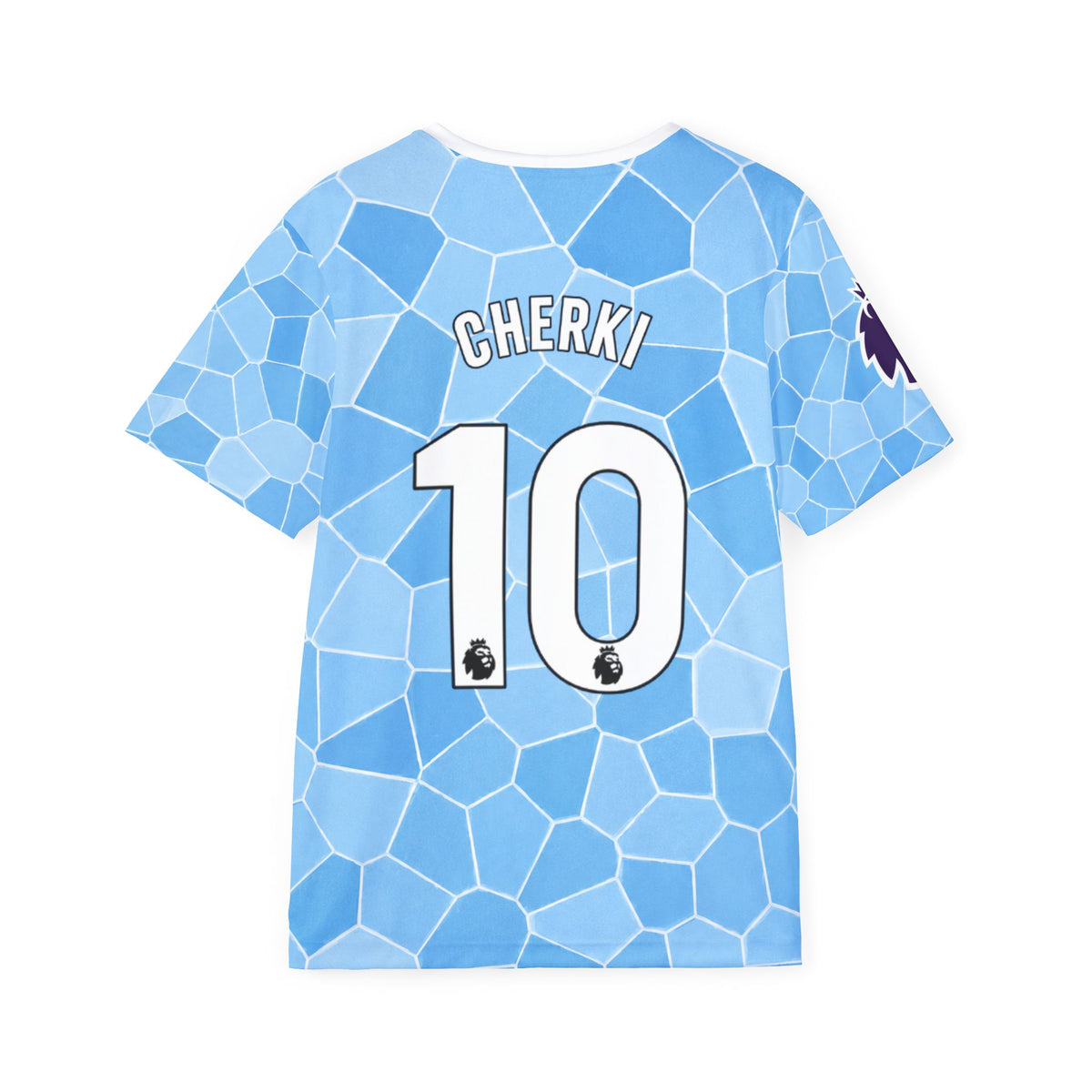 Men's Sky Blue Football Jersey – Cherki #10 All-Over Print