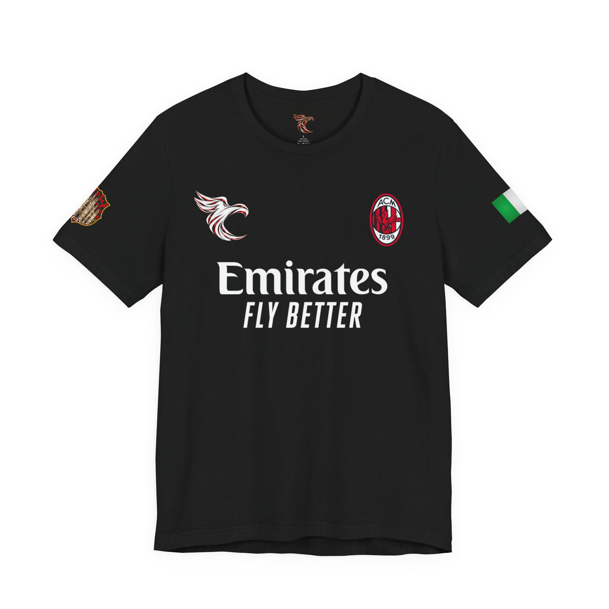 Emirates Fly Better Black Football Jersey T-Shirt