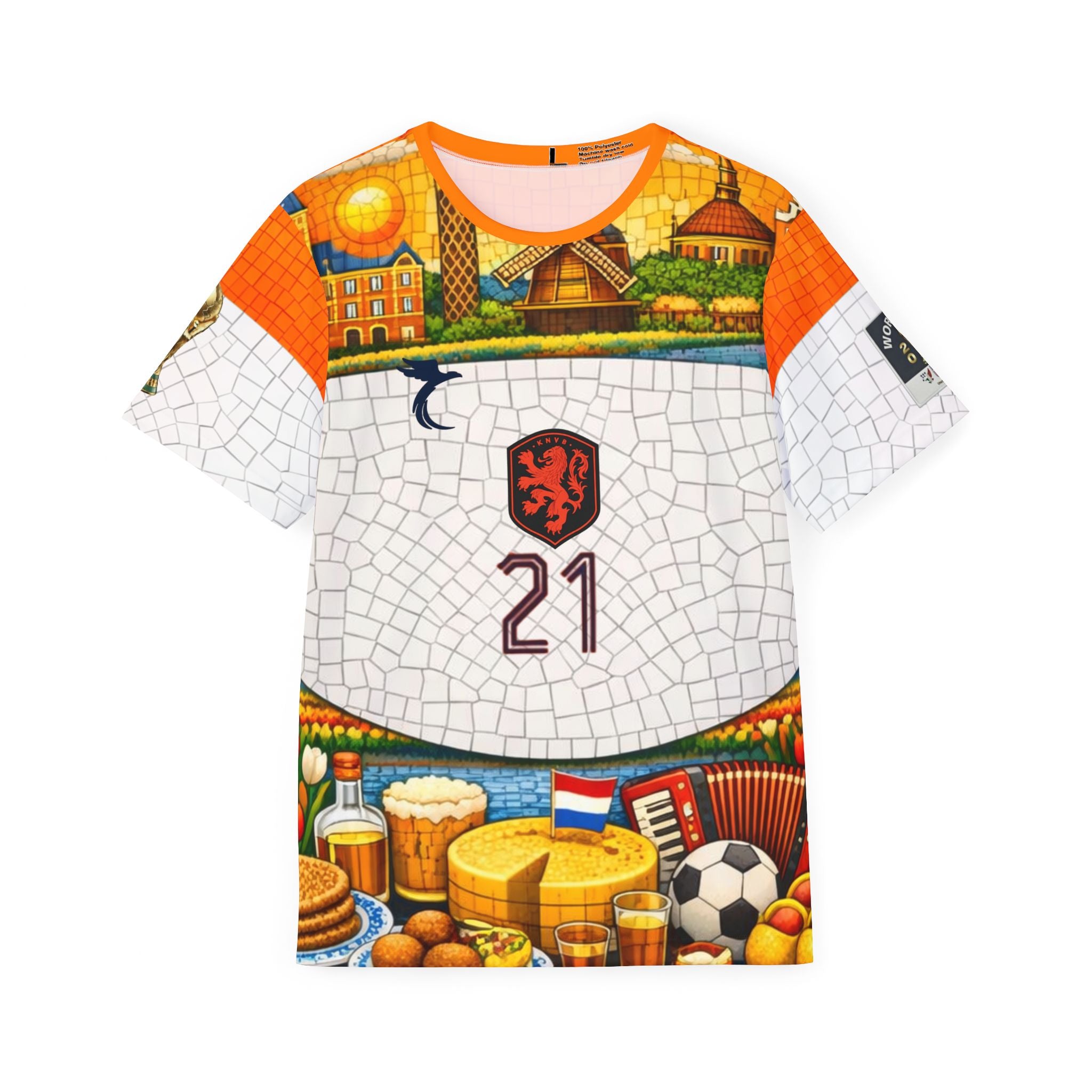 Men’s Jersey — Dutch Festival Mosaic Design (Soccer, Cheese & Windmills)