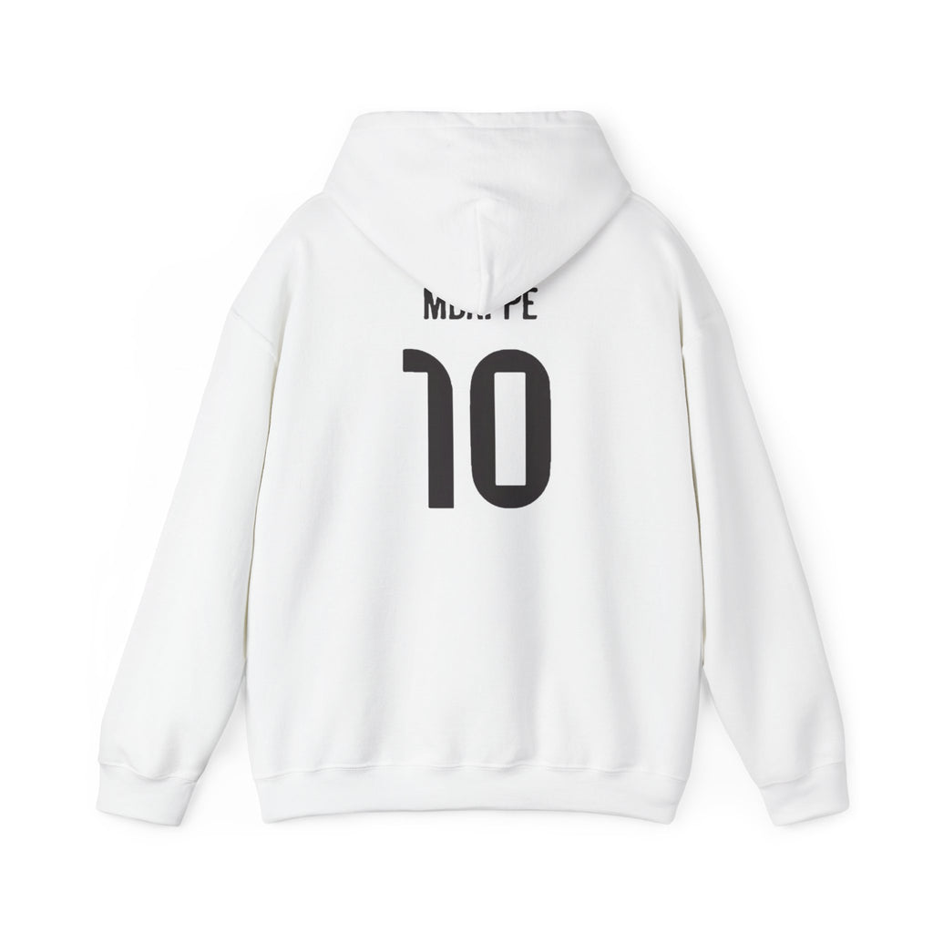 Mbappe Real Madrid Soccer Jersey Hoodie – Number 10 Back Print, Crest Chest Logo
