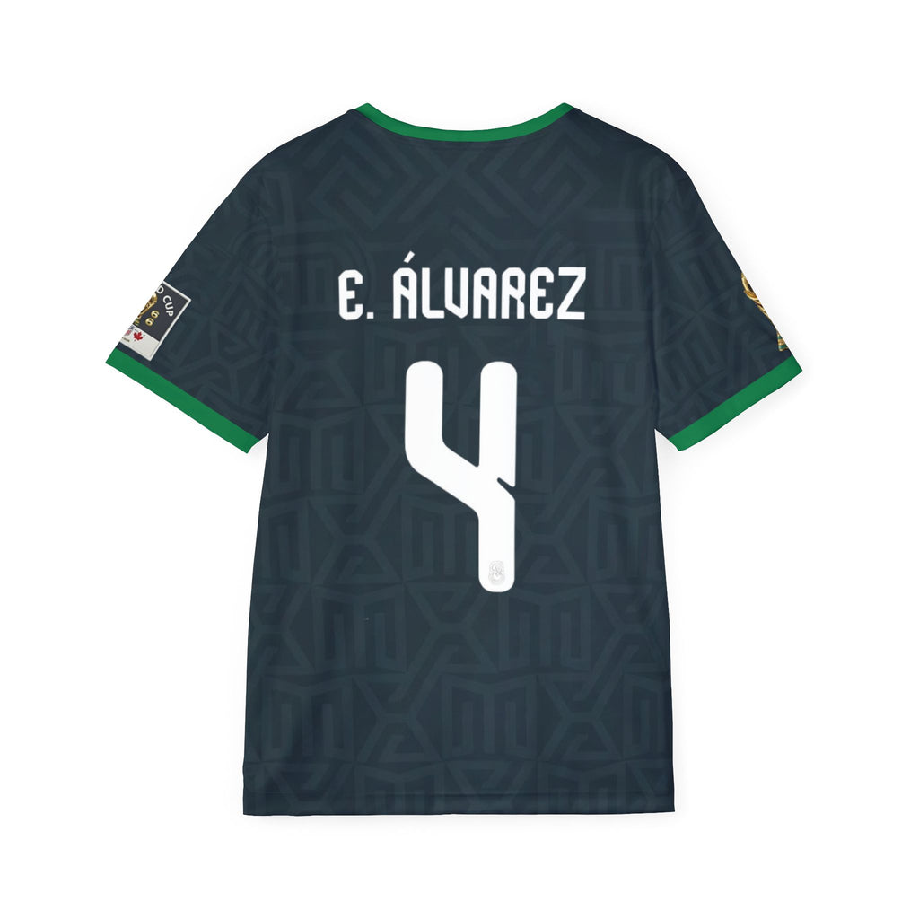 Custom Soccer Jersey – E. Álvarez #4 Dark Green Team Kit