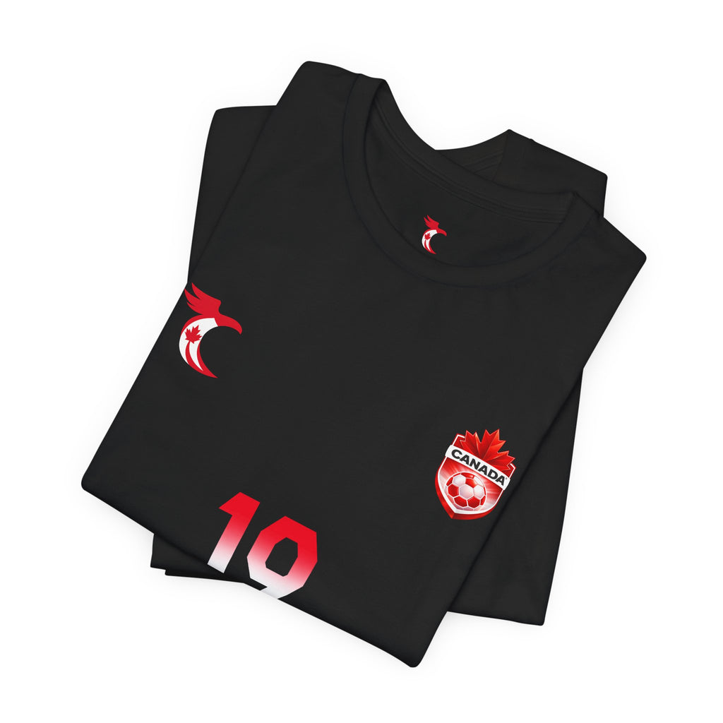 Canada World Cup Davis T‑Shirt — Small Maple Leaf Canada Pride Tee