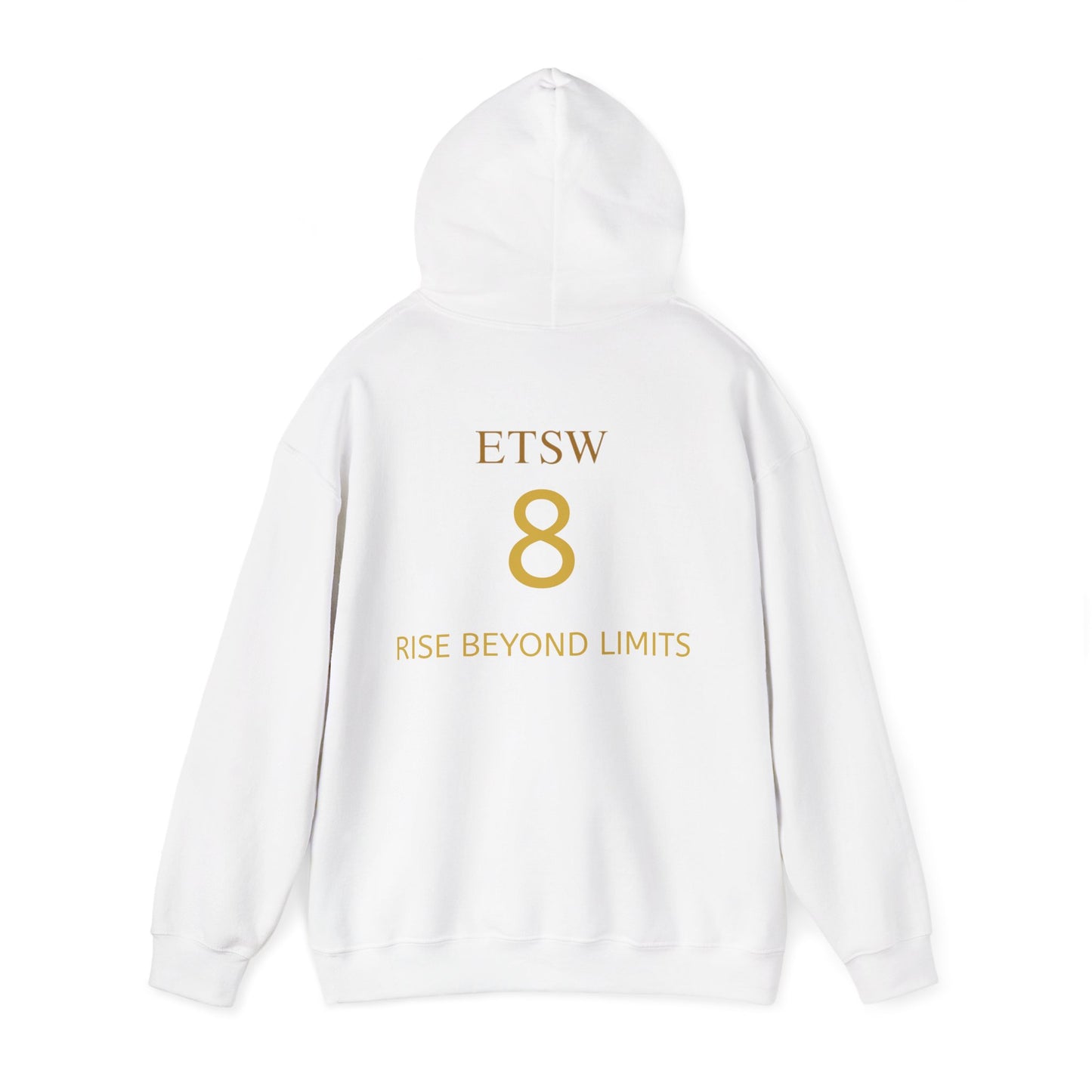 Rise Beyond Limits hoodie | Minimal gold crescent logo sweatshirt