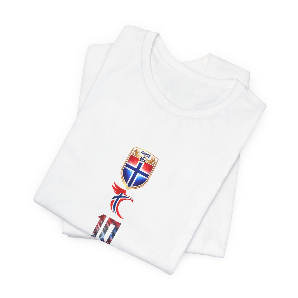 Norwegian Odegaard Jersey Tee — '10' Back Player Number Sports T‑Shirt