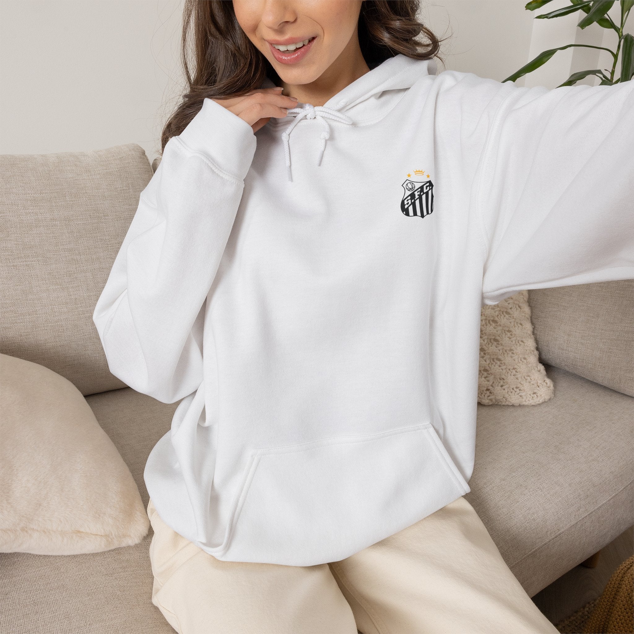 Neymar Jr. #10 Soccer Hoodie — Santos FC Crest Back/Chest Football Pullover
