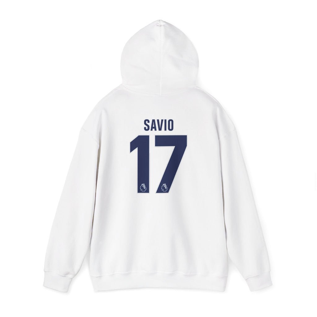 Tottenham Hotspur 17 Savio Football Hoodie — White AIA Logo Soccer Sweatshirt