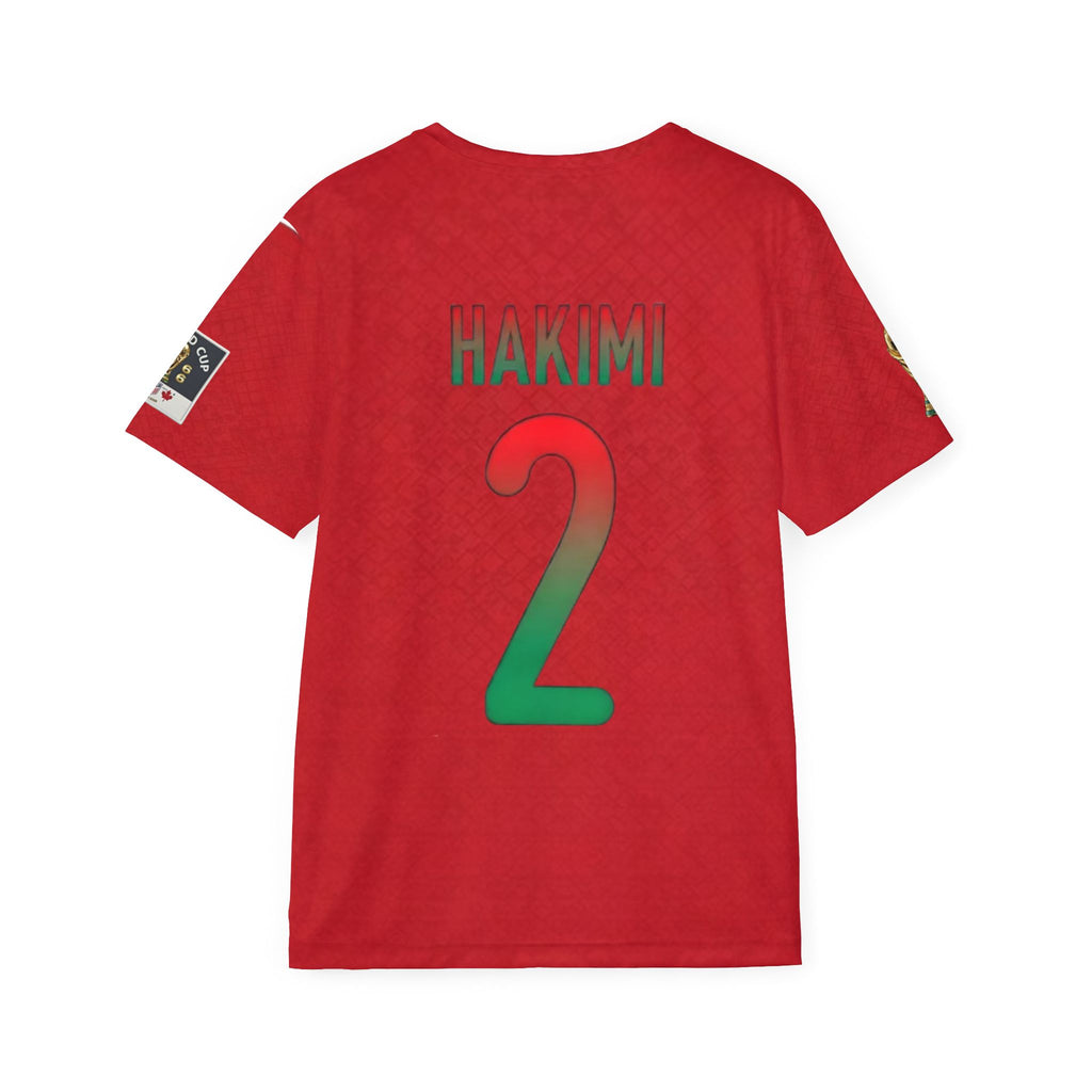 Men's Red Sports Jersey with Moroccan Crest — Athletic Team Shirt