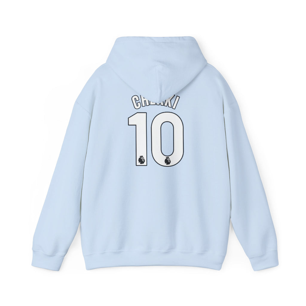 Soccer Hoodie — Light Blue Team Crest & Number 10 Back