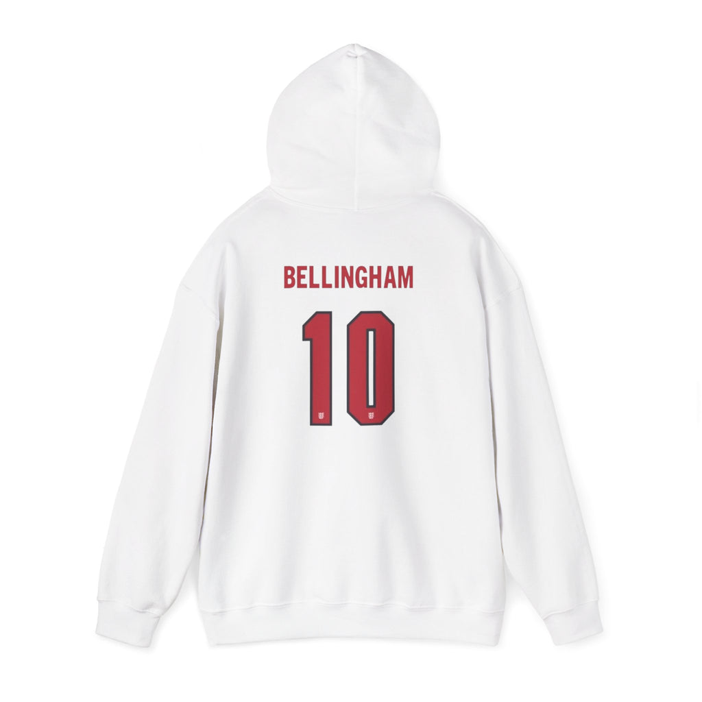 England Football Hoodie — Bellingham #10 Back Print