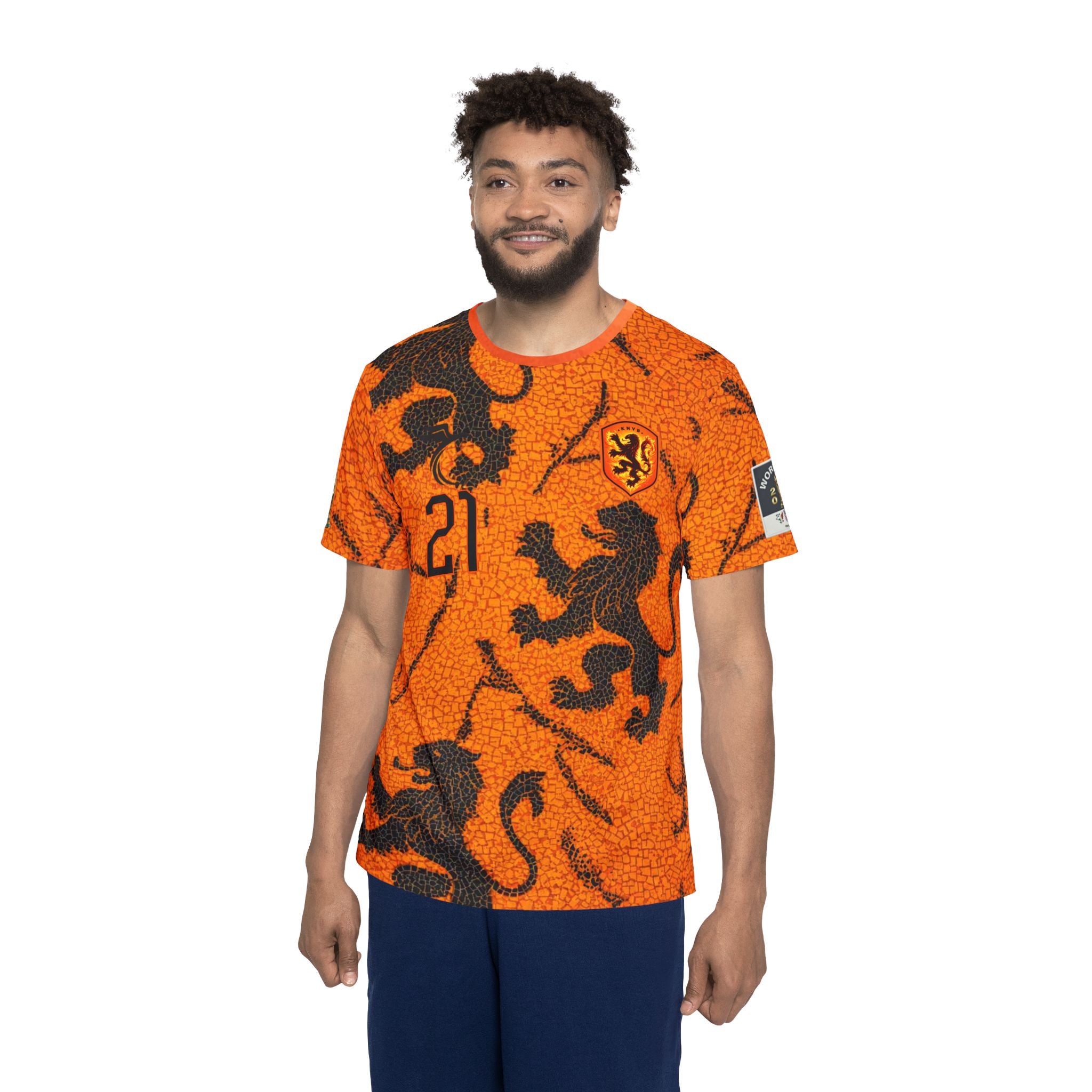 Men's Football Jersey — F. De Jong #21 Orange & Black National Team Shirt