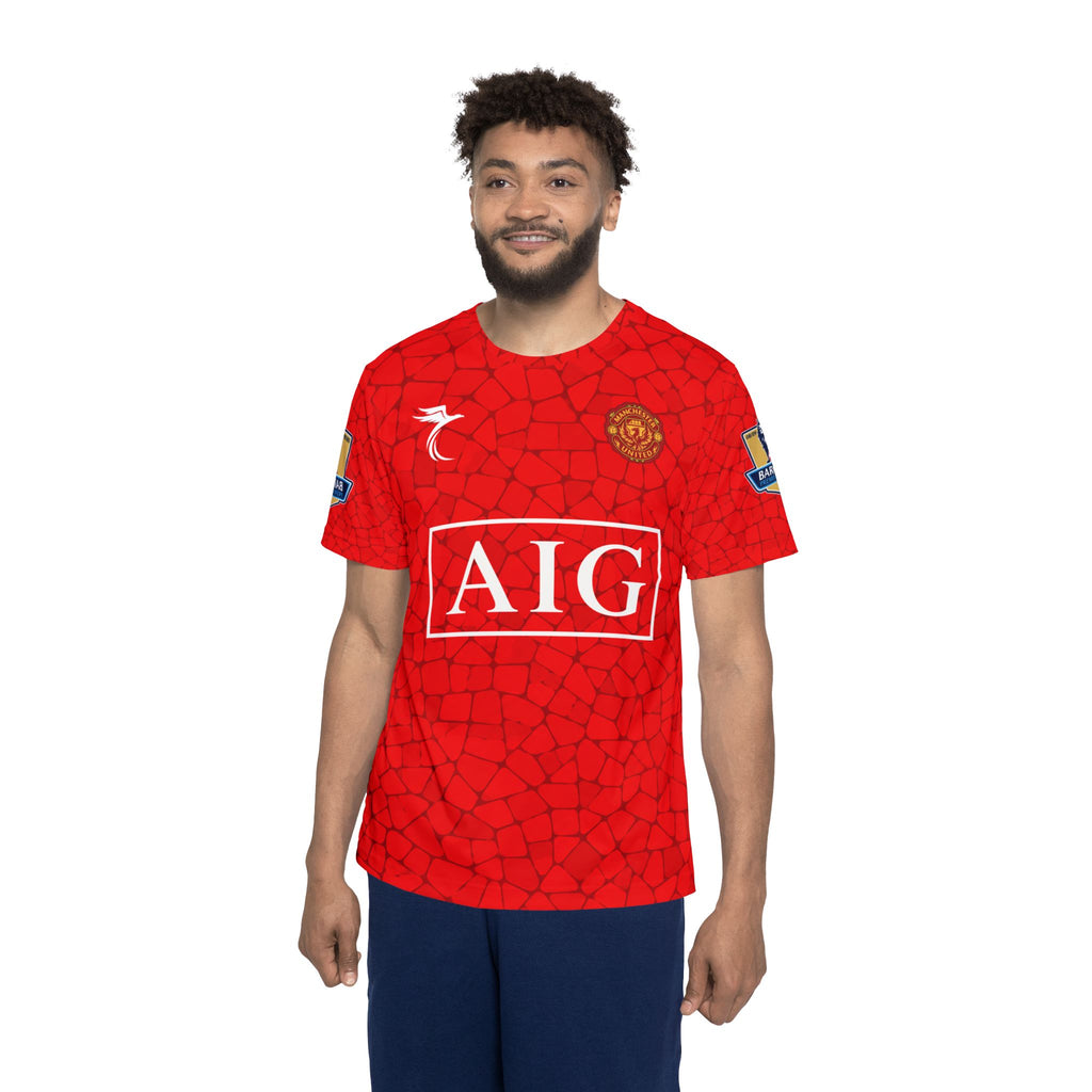 Men's Sports Jersey- Red Mosaic Ronaldo Manchester United 2008 Kit