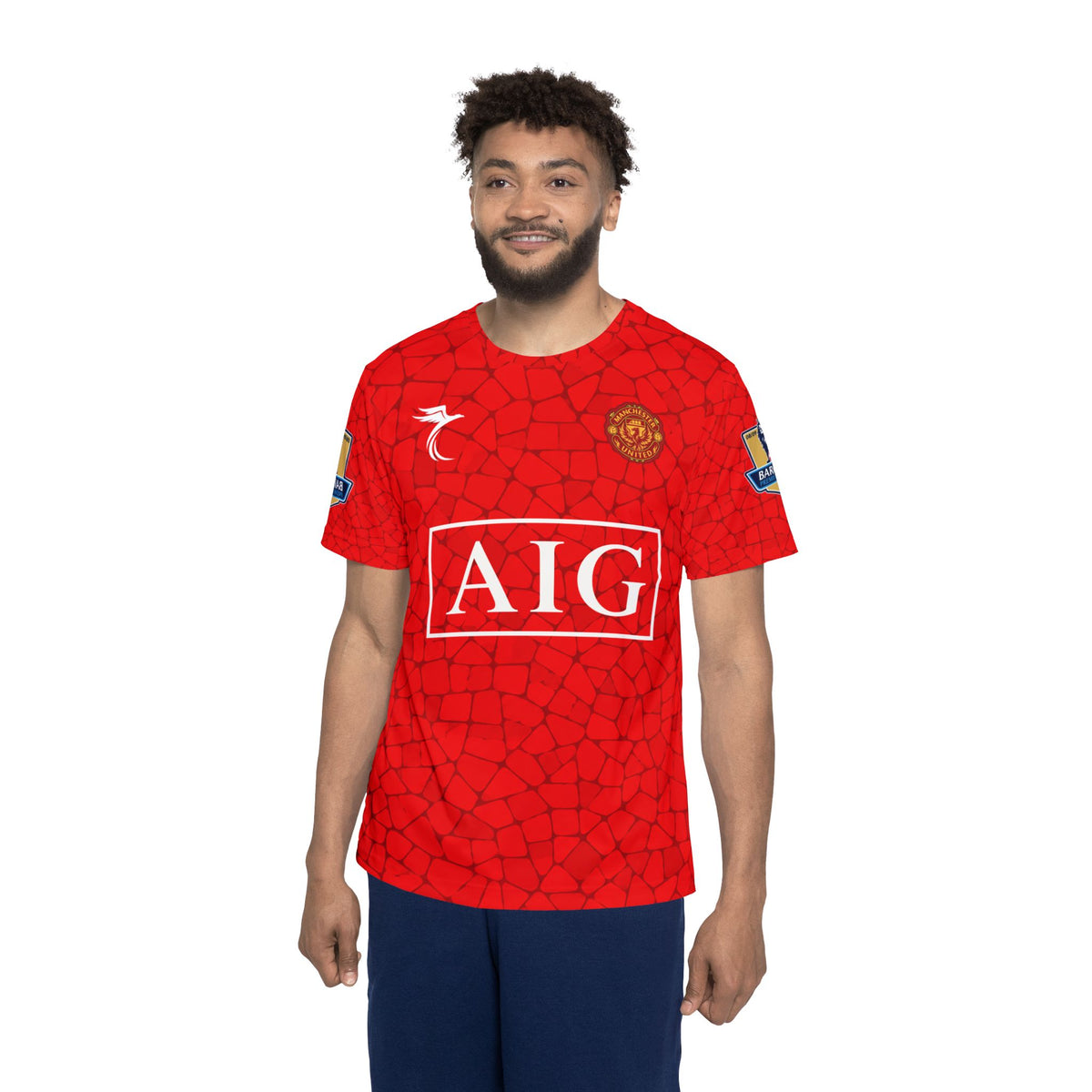 Men's Sports Jersey- Red Mosaic Ronaldo Manchester United 2008 Kit