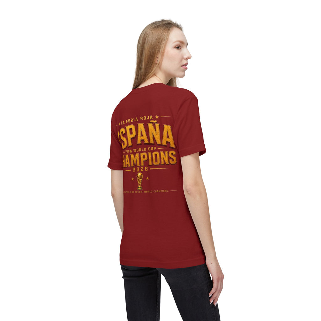 España Champions T-Shirt — La Furia Roja 2026 World Cup Victory Tee