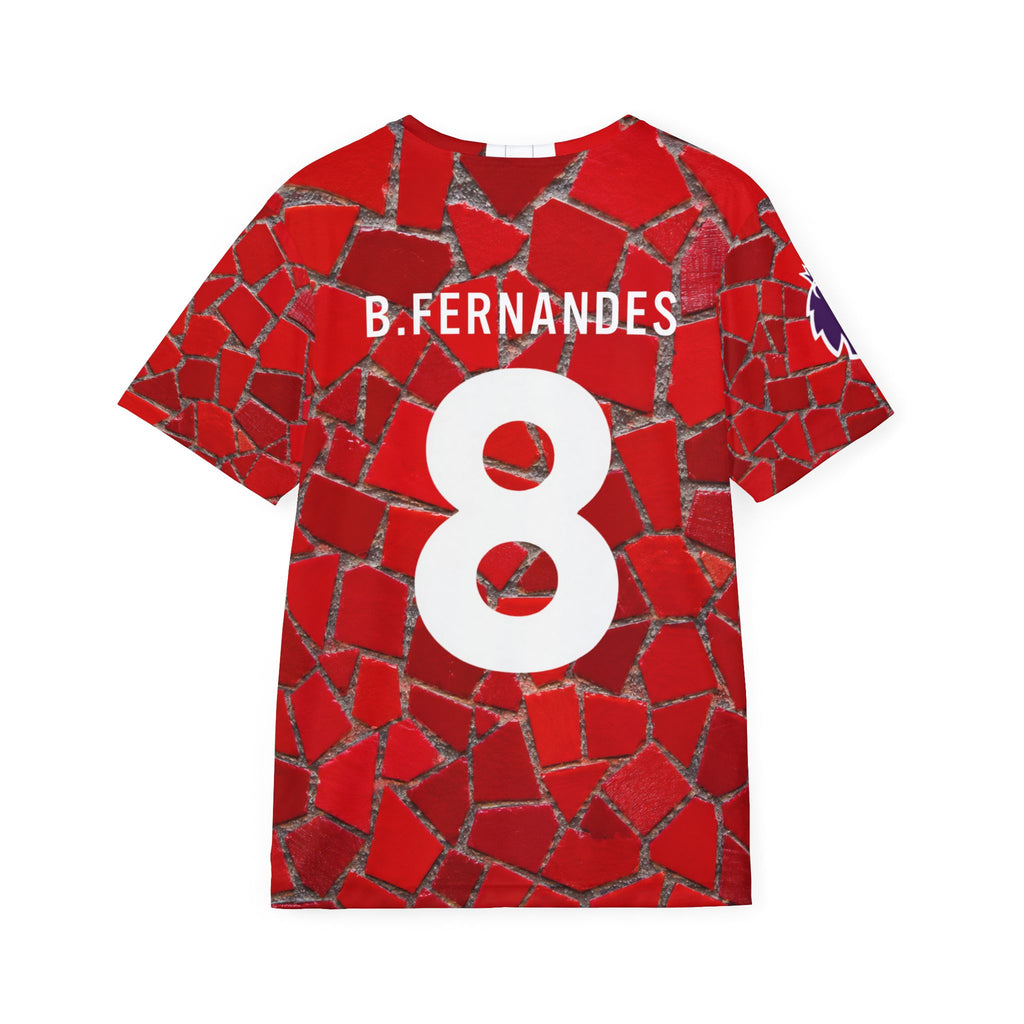 Men's Soccer Jersey - Red Mosaic Bruno Fernandes #8 Replica