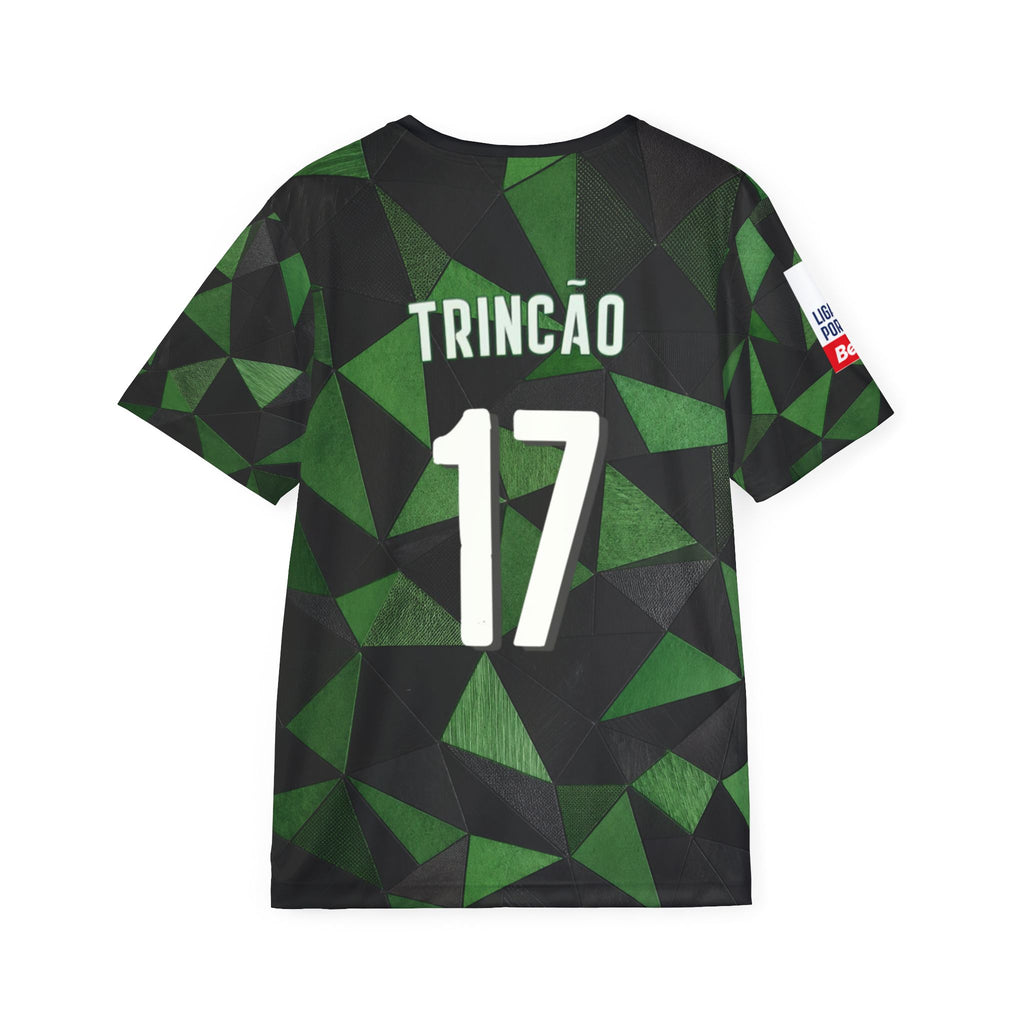 Men's Green Geometric Soccer Jersey — 'Trincão 17' AOP Fan Shirt