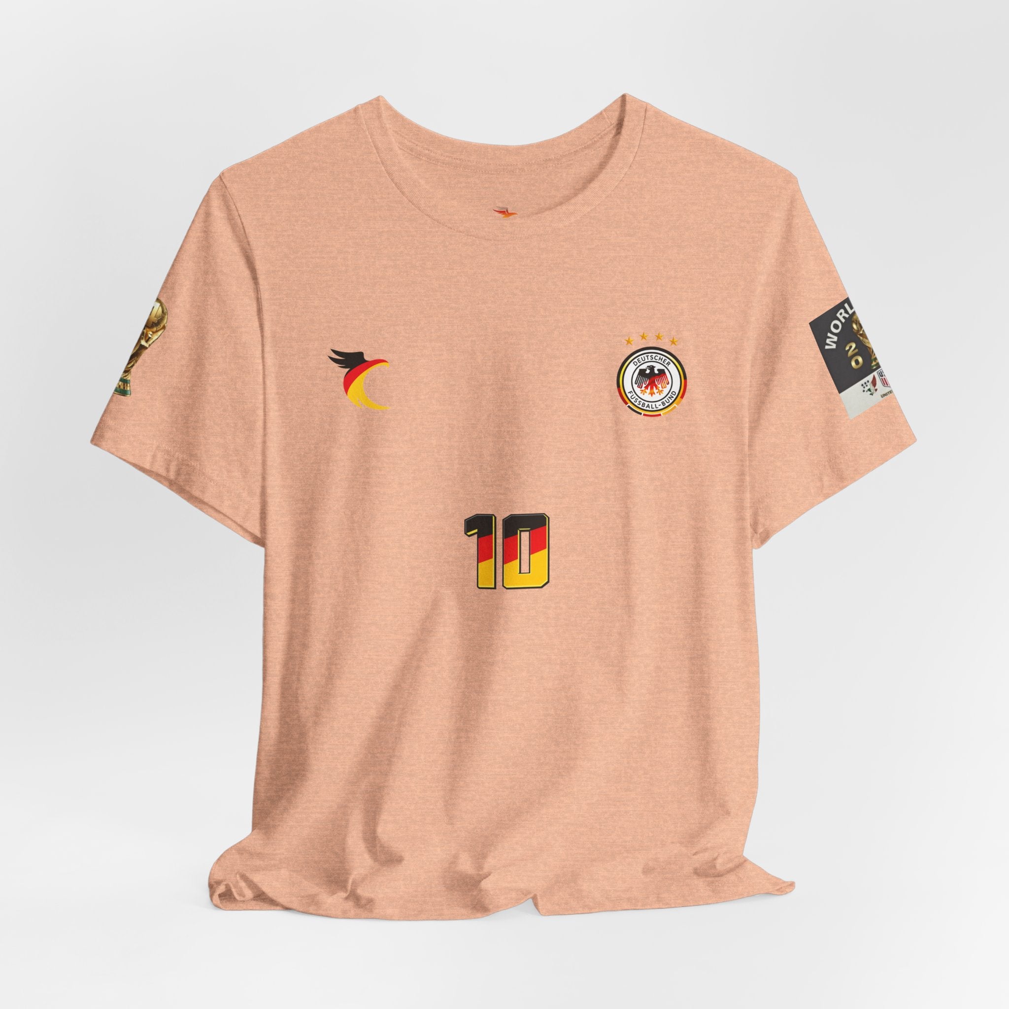 Germany Crest Flag T-Shirt — Small Front Emblem & Back German Flag Tee