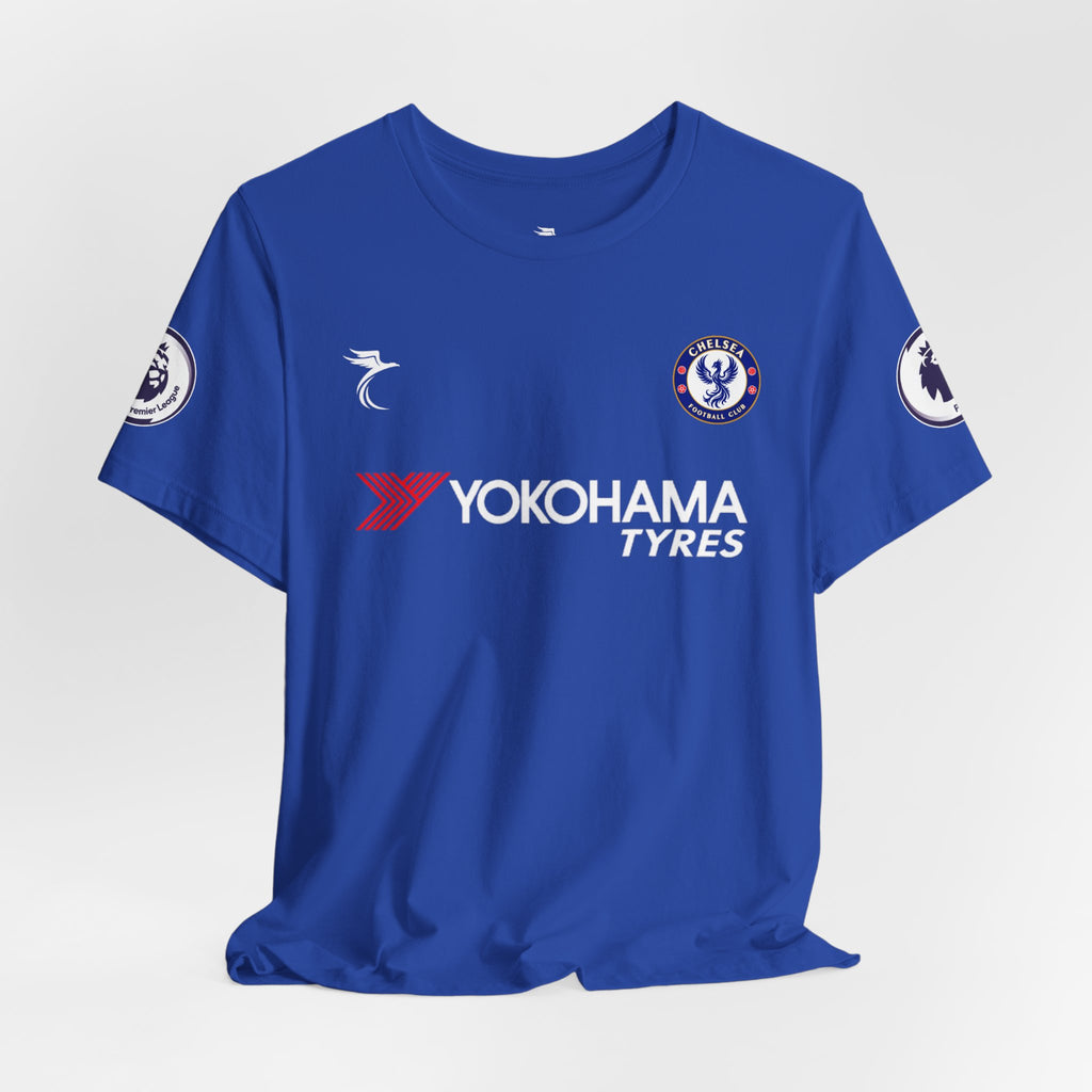 Soccer Eden Hazard Jersey Tee — White Number 10 Fan Shirt with Sleeve Crest