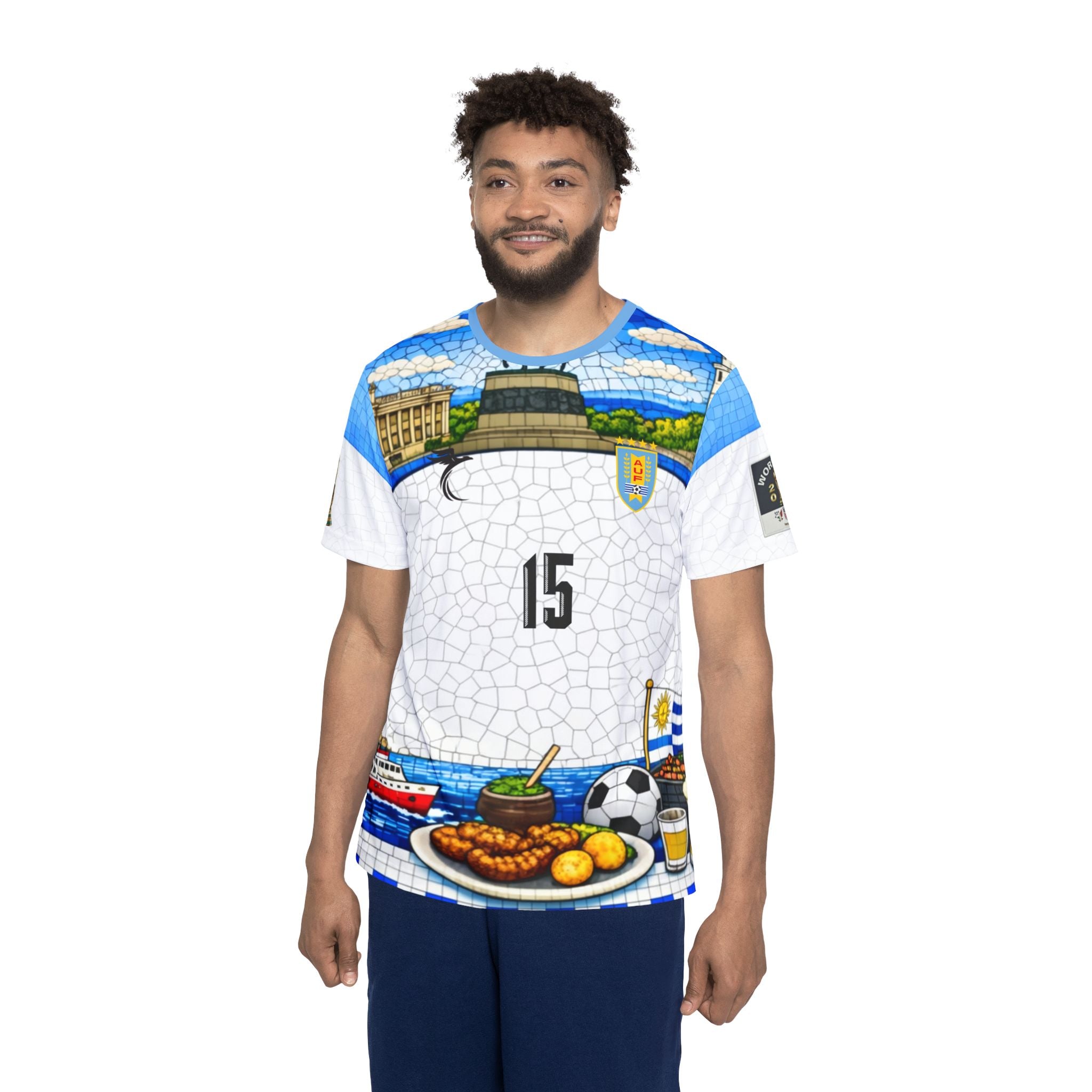 Uruguayan Mosaic Sports Jersey – Mate, Asado & Soccer All-Over Print