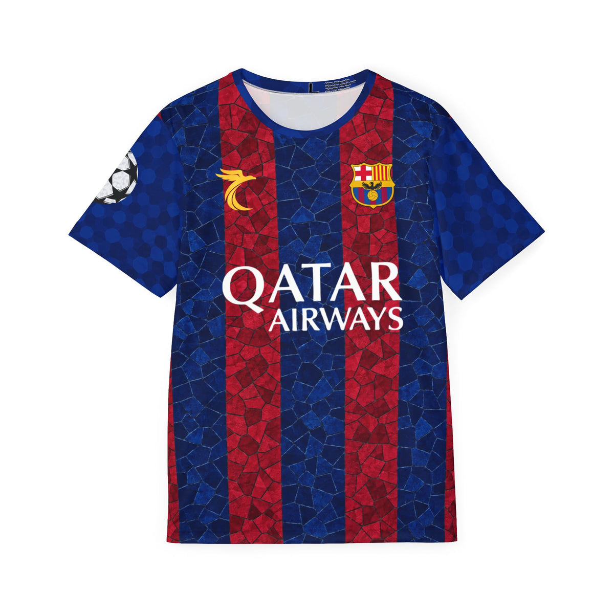 Men's Soccer Jersey — Retro Blue & Red Stripes with Numbered Back