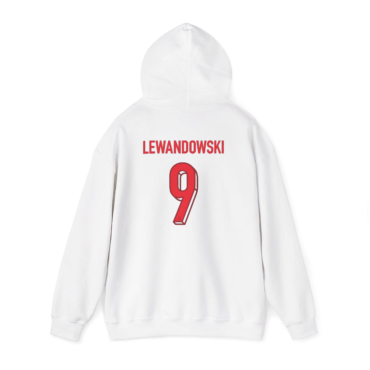 Lewandowski #9 Poland Soccer Hoodie | White Football Pullover
