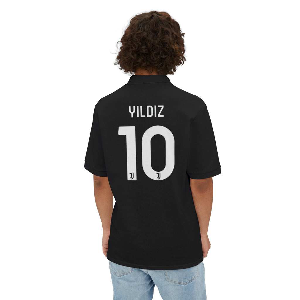 Juventus-Inspired Men's Polo — 'YILDIZ 10' Custom Soccer Jersey Polo