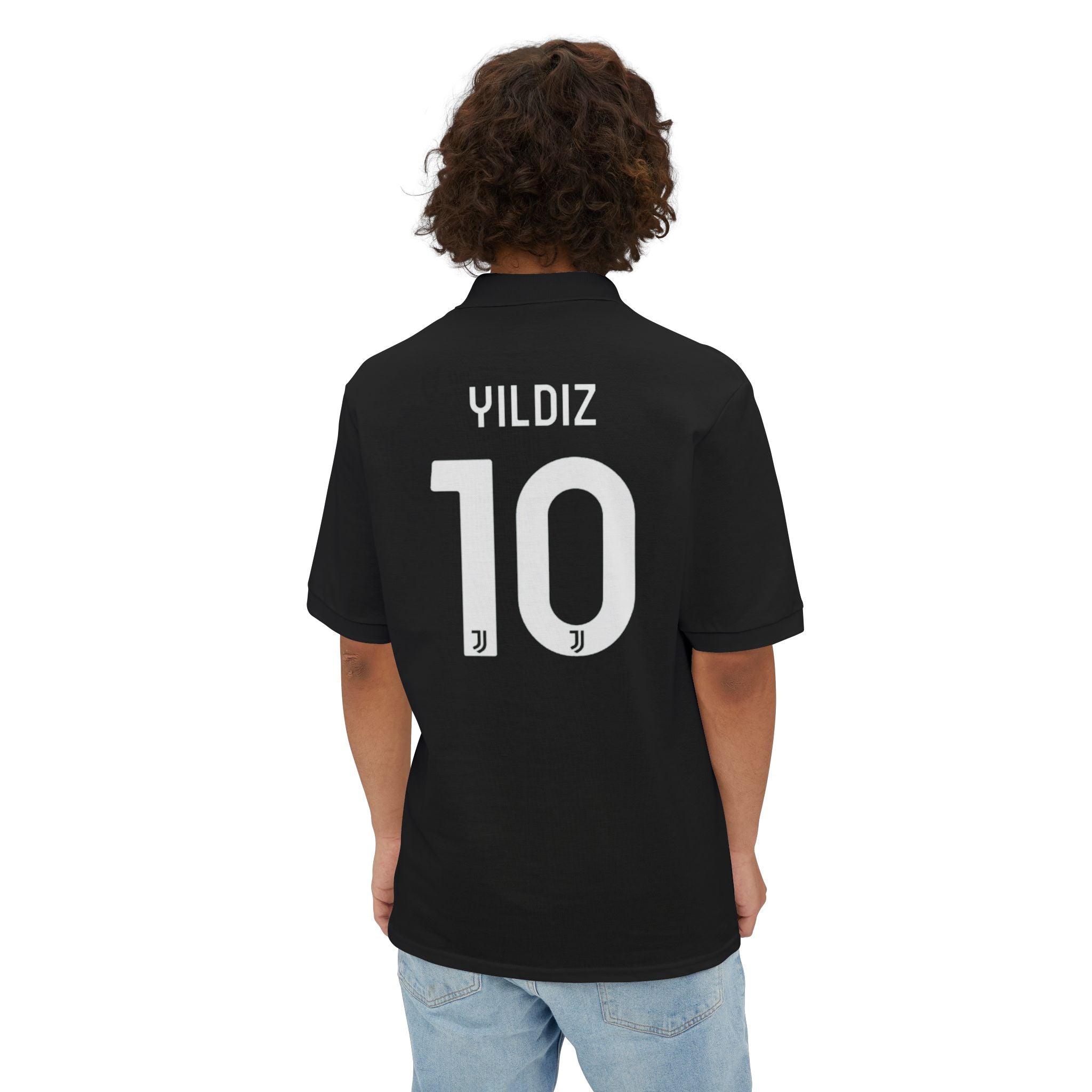 Juventus-Inspired Men's Polo — 'YILDIZ 10' Custom Soccer Jersey Polo
